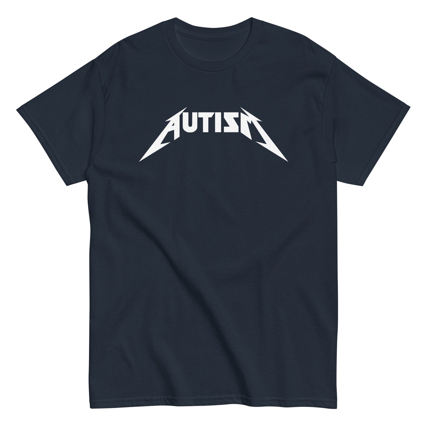 Meemirotta autism t-paita mustalla pohjalla ja valkoisella Painatuksella