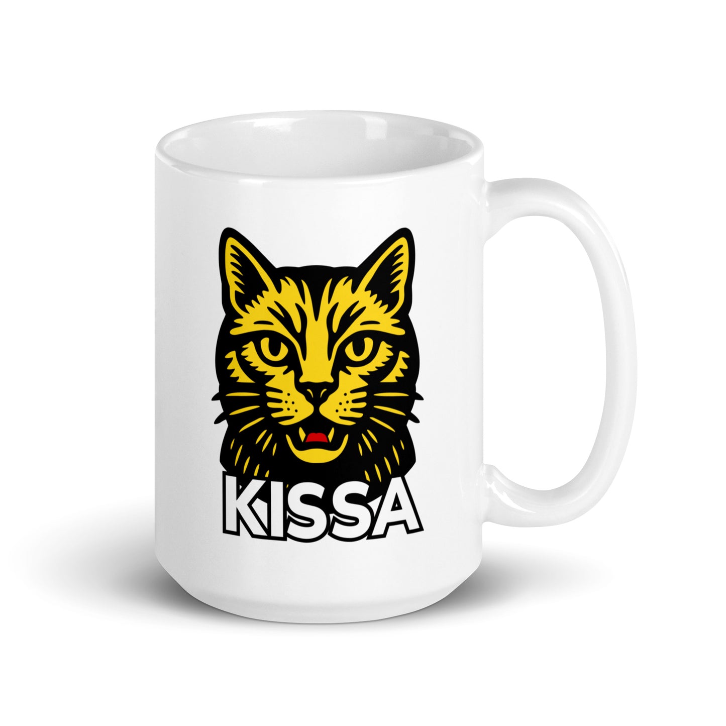 Hauska kahvikuppi kissateemalla, jossa on kissa-aiheinen graafinen printti