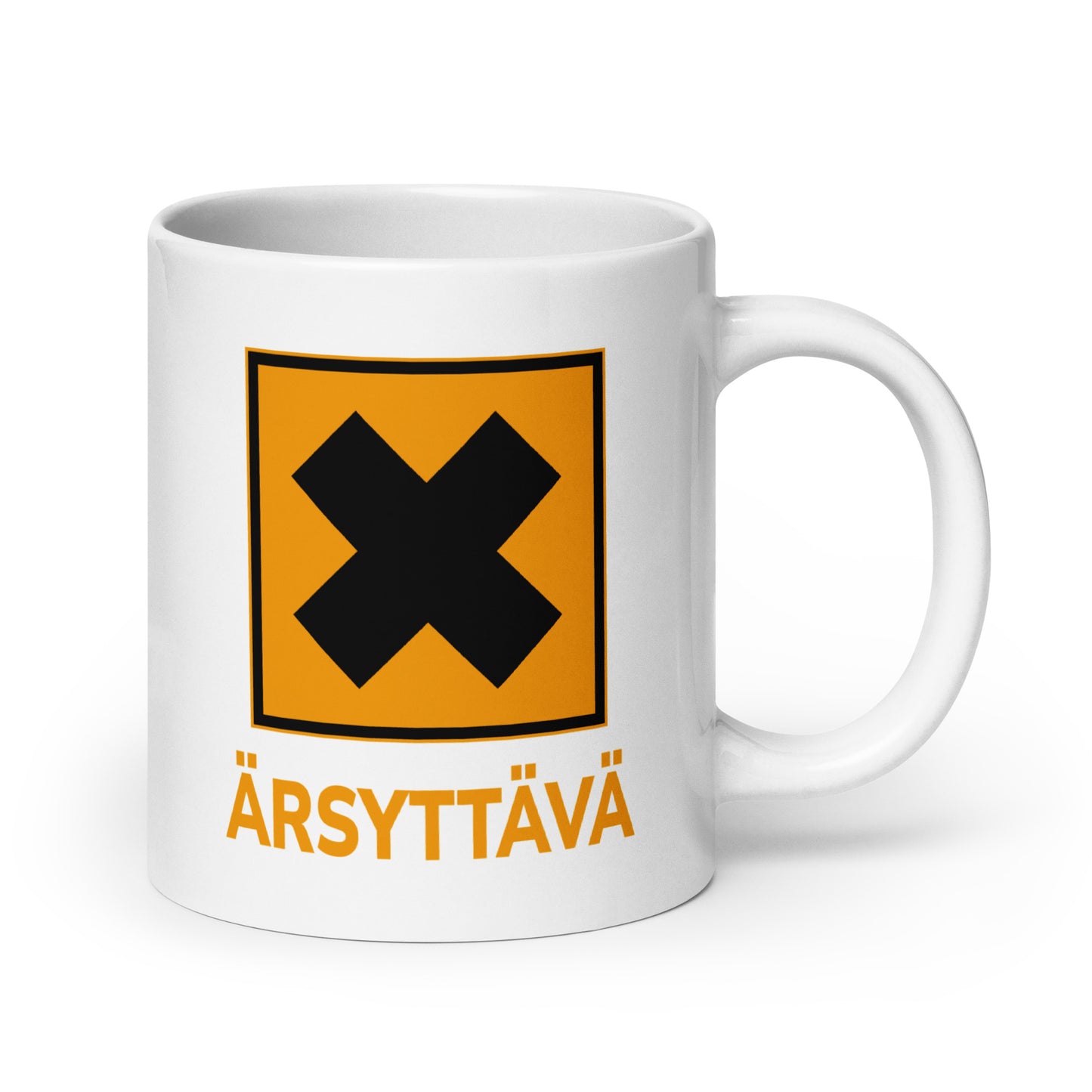 Hauska muki lahjaksi, jossa on oranssi ja musta Ärsyttävä teksti