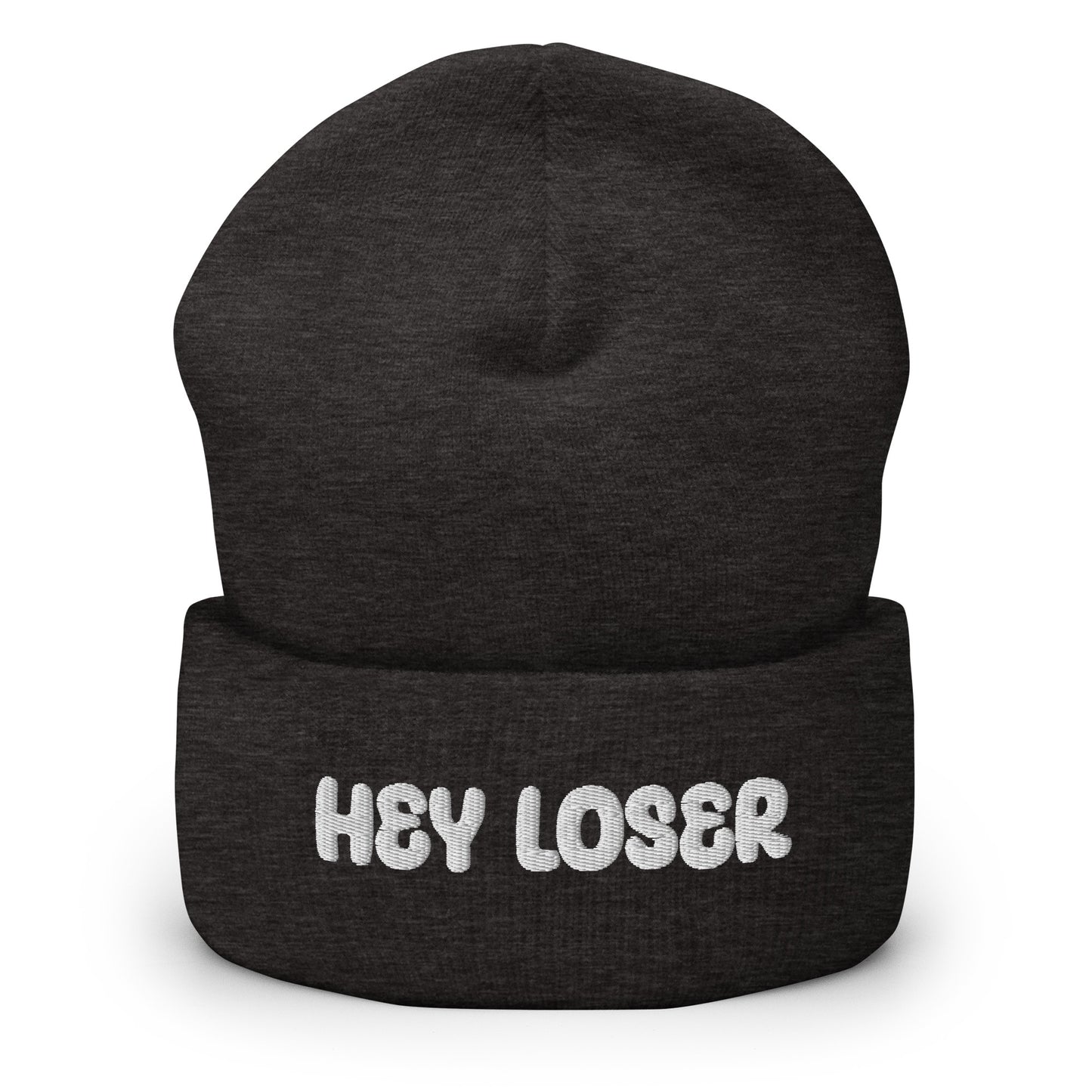 Mustan värinen hauska pipo tekstillä 'Hey Loser', pehmeä ja mukava päähine