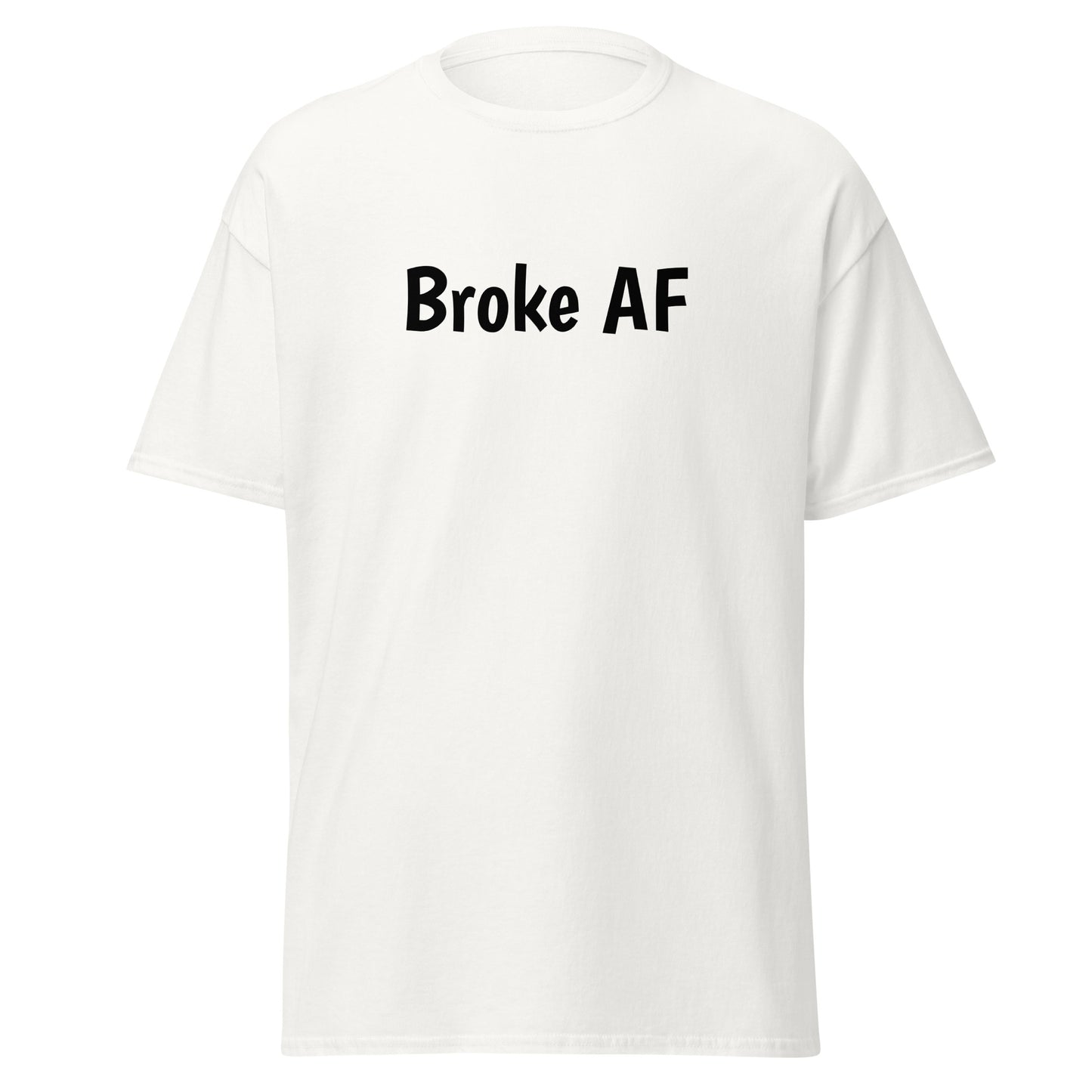 Hauska t-paita broke af valkoisena, yksinkertainen design ja mukava istuvuus