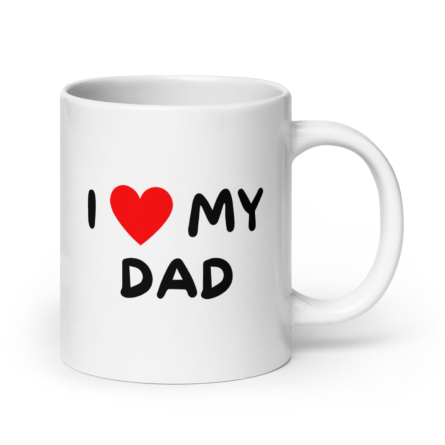 Meemirotta I love my dad kahvikuppi lahjaksi valkoisessa väriyhdistelmässä