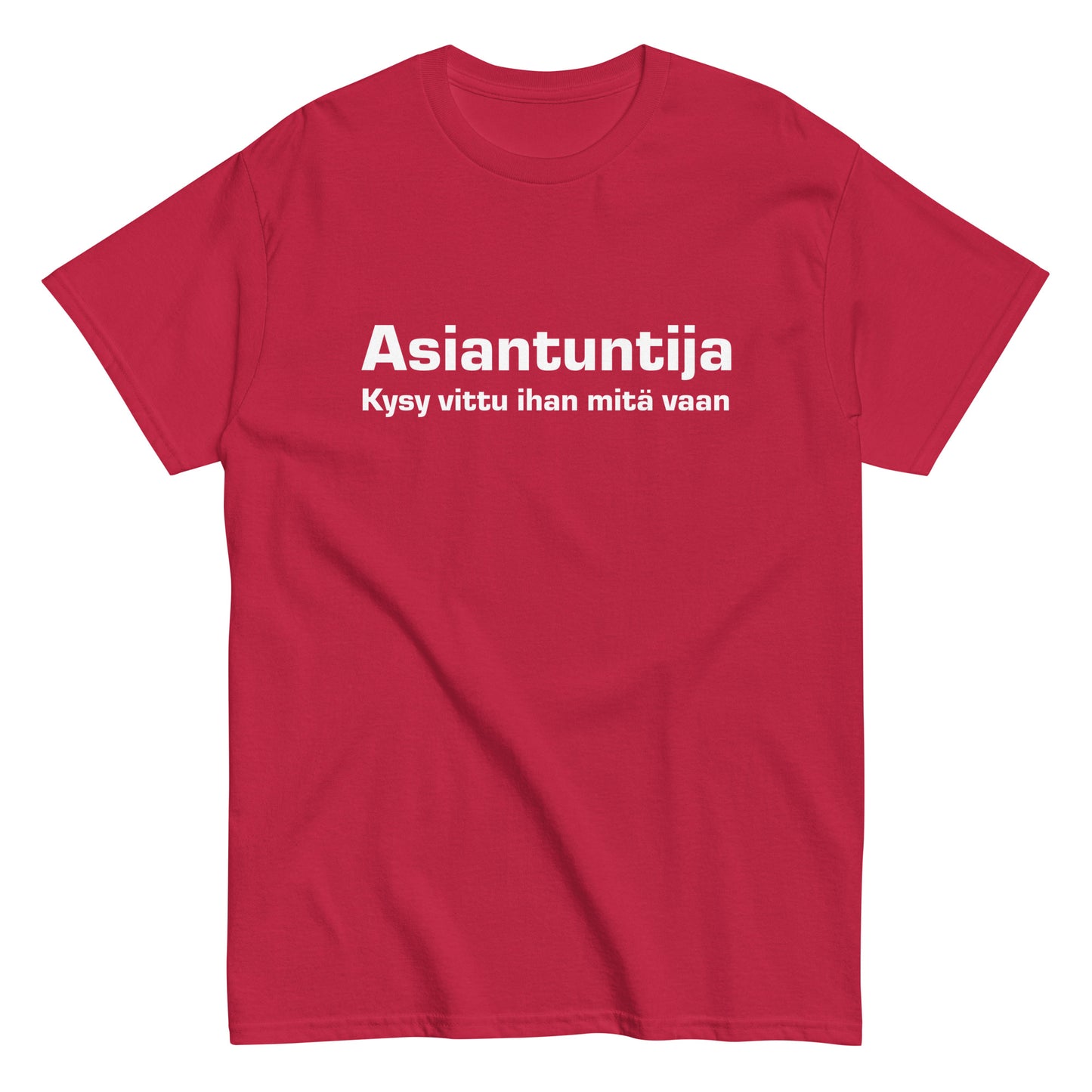 "Asiantuntija T-Paita" on Meemirottan musta paita, jossa on valkoista suomenkielistä tekstiä, jossa lukee "Asiantuntija Kysy vittu ihan mitä vaan", ihanteellinen humorististen paitojen ystäville.