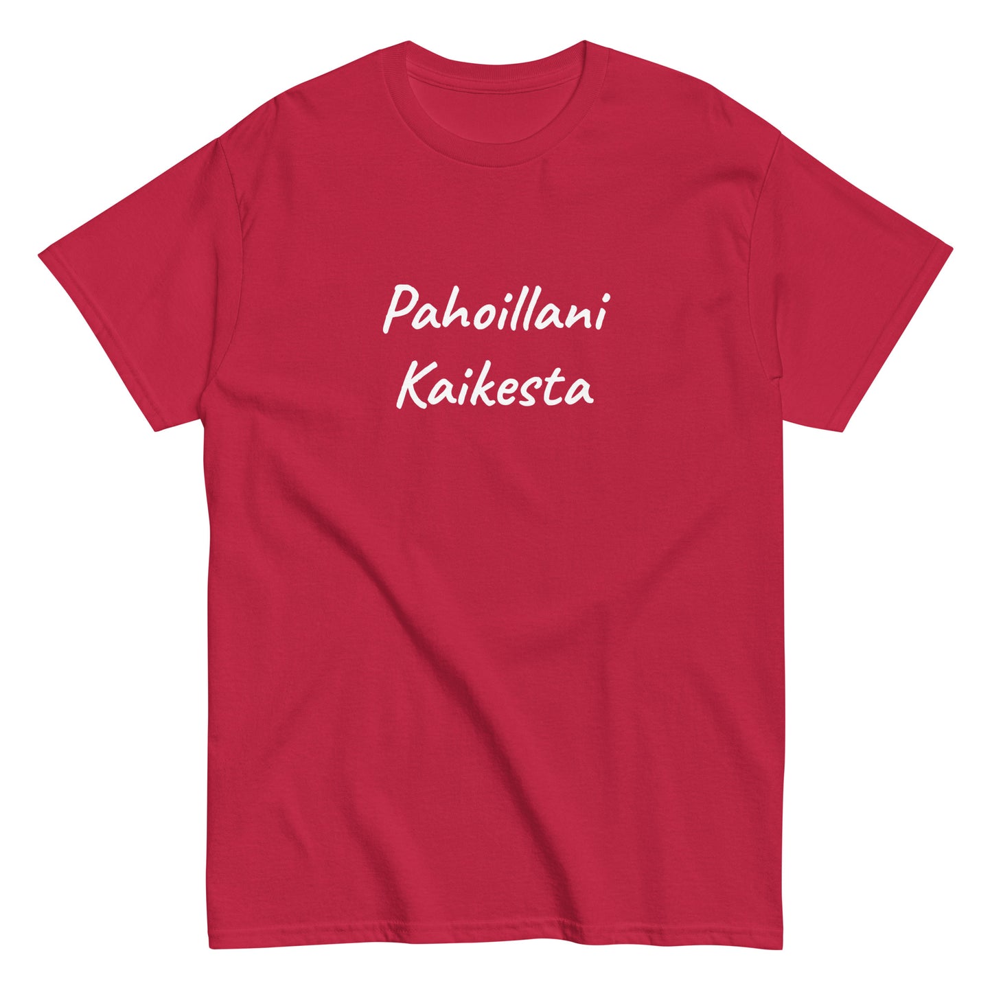 Meemirottan laivastonsininen T-paita, jossa valkoinen suomenkielinen teksti, jossa lukee "Pahoillani Kaikesta" eli "Anteeksi kaikesta", täydellinen hauskat vaatteet ystäville.