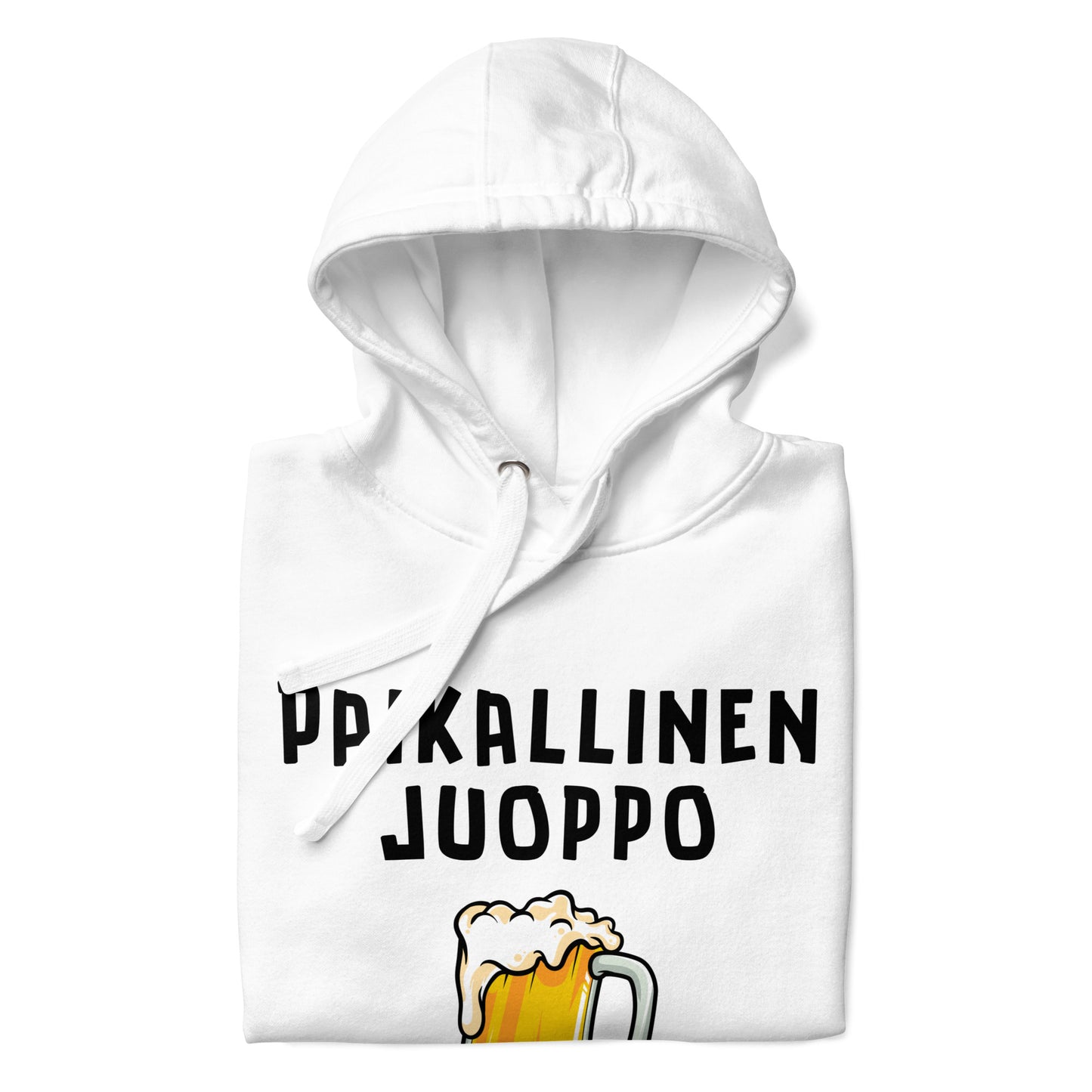 Esittelyssä Meemirottan "Paikallinen Juoppo Huppari", musta huppari, jossa on valkoinen teksti "PAIKALLINEN JUOPPO" ja alla vaahtoava olutmukin kuva. Tämä kappale on ihanteellinen valinta hauskat payatin ystäville ja tekee hauskan lahjaidean meemivaatteita arvostaville ystäville.