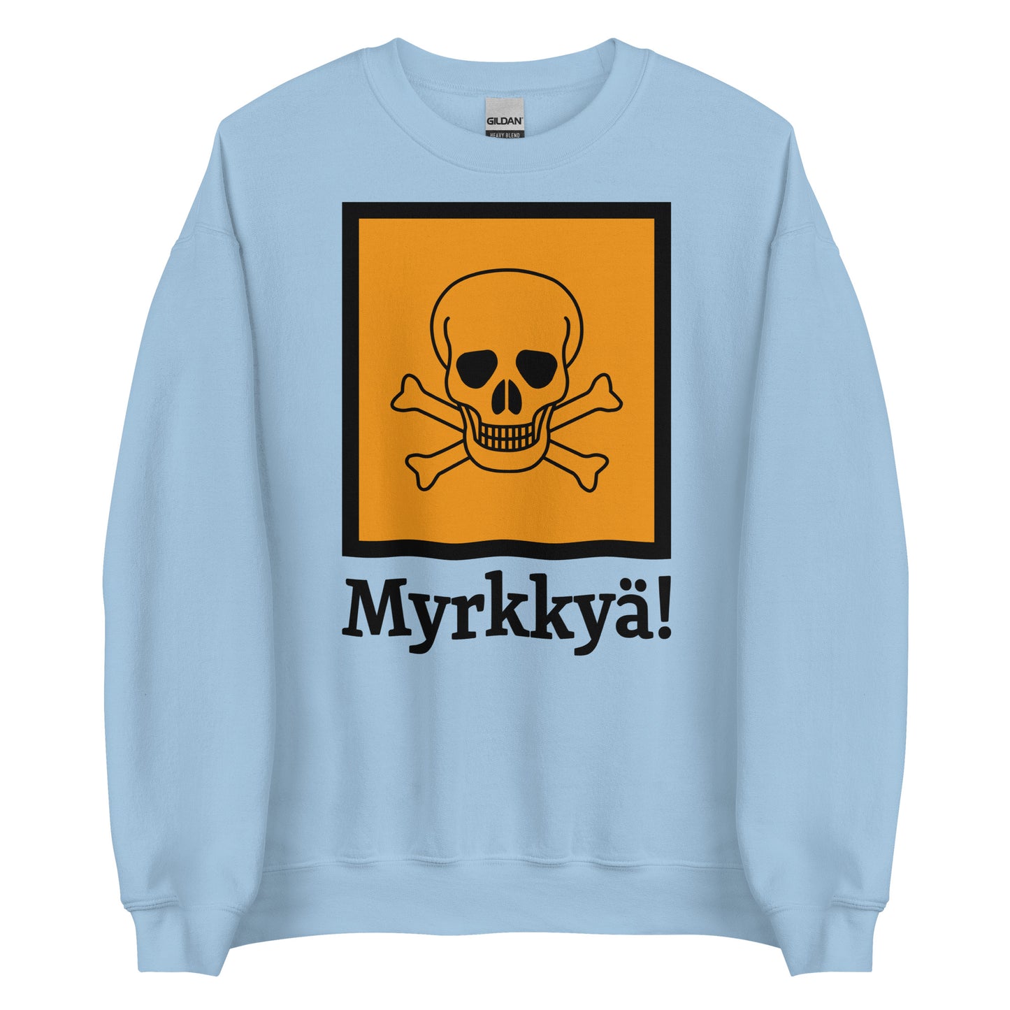 Tuotekuvaus: Meemirottan "Myrkkyä College" on punainen collegepaita, jota koristaa keltainen neliö, jossa näkyy silmiinpistävä musta kallo- ja ristikkokuvio. Kuvan alla lihavoitu teksti "Myrkkyä!" tekee siitä erottuvan meemivaatteiden kappaleen, joka sopii erinomaisesti lahjaideaksi niille, jotka rakastavat herkullista tyyliä.