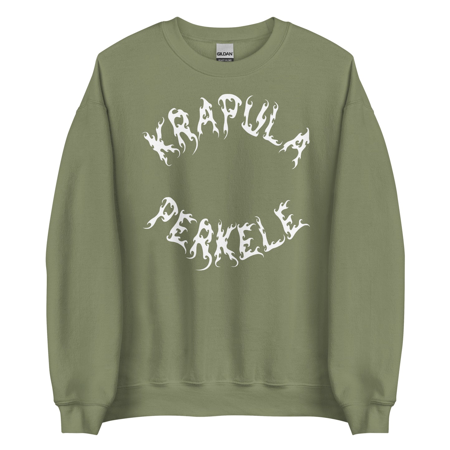 Laivastonsininen Meemirotta collegepaita, nimeltään "Krapula Perkele College", sisältää lauseen "KRAPULA PEKELE" tyylitellyllä, aaltoilevalla valkoisella fontilla rinnassa. Tämä hauska paita on täydellinen lahjaidea, joka yhdistää vaivattomasti huumoria ja tyyliä.