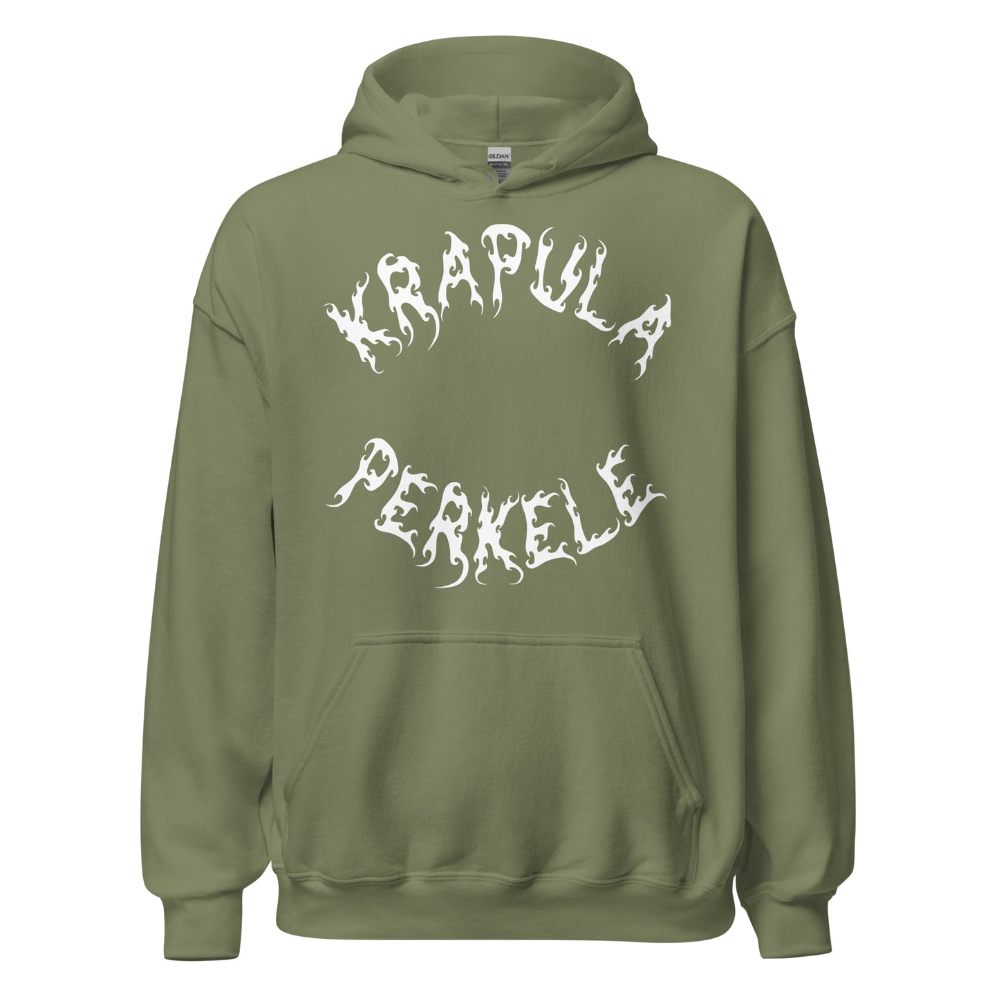 Esittelyssä Meemirottan Krapula Perkele Huppari, punaruskea-huppari, jonka edessä on lihavoitu, liekkimäinen valkoinen kirjain "Krapula Perkele". Tämä hauska paita sopii täydellisesti hauskaksi lahjaideaksi, jossa on etutasku ja kiristysnyörillinen huppu. Se on ihanteellinen valinta meemivaatteiden ystäville ja niille, jotka nauttivat omituisten muotilauseiden tekemisestä.