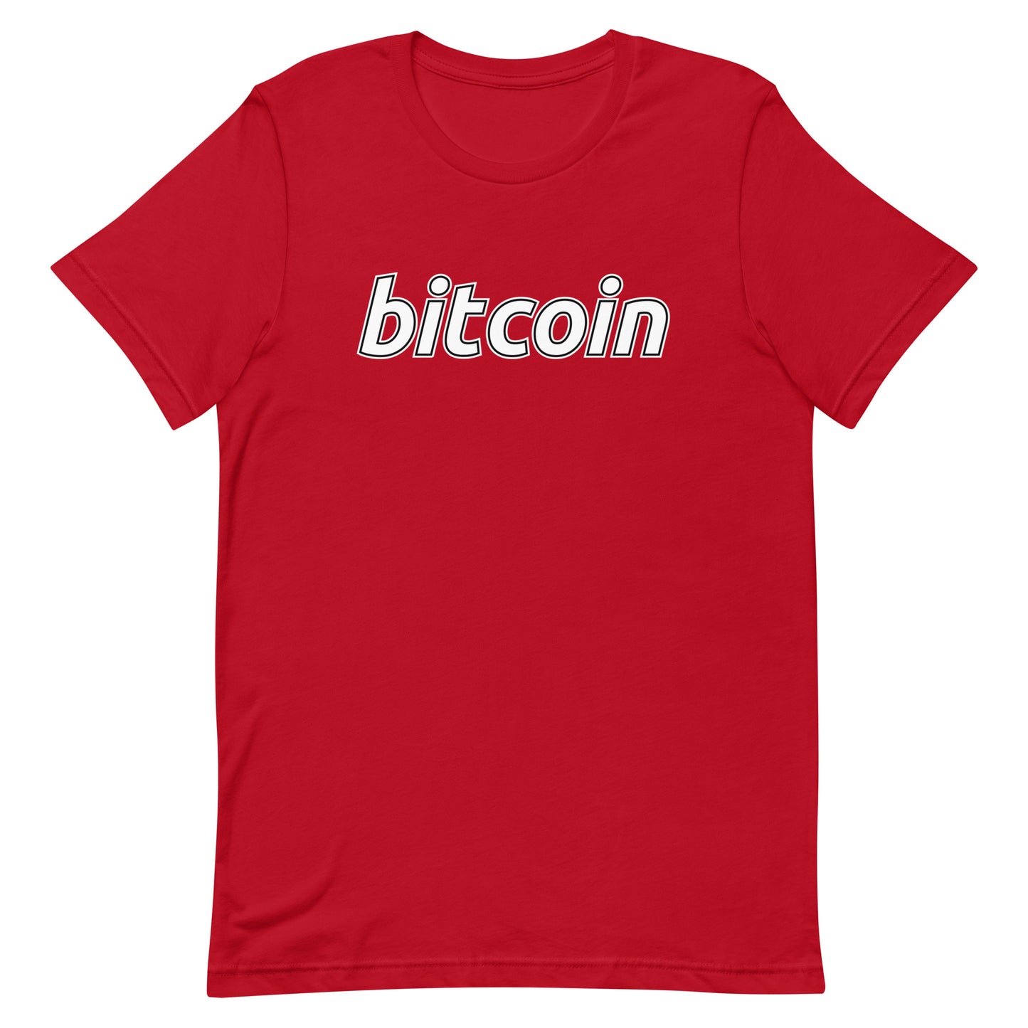 Punainen Meemirotta Bitcoin T-Paita, jossa "bitcoin" on painettu etupuolella. Tämä hauska paita on täydellinen kryptovaluuttaintoilijoille ja lahjaidea muotia rakastaville.