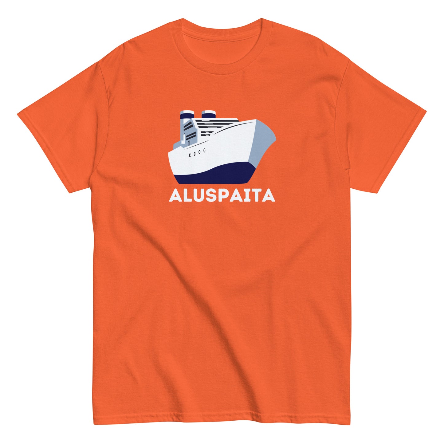 Oranssi Meemirotta aluspaita t-paita laiva-kuvalla ja mukavalla istuvuudella