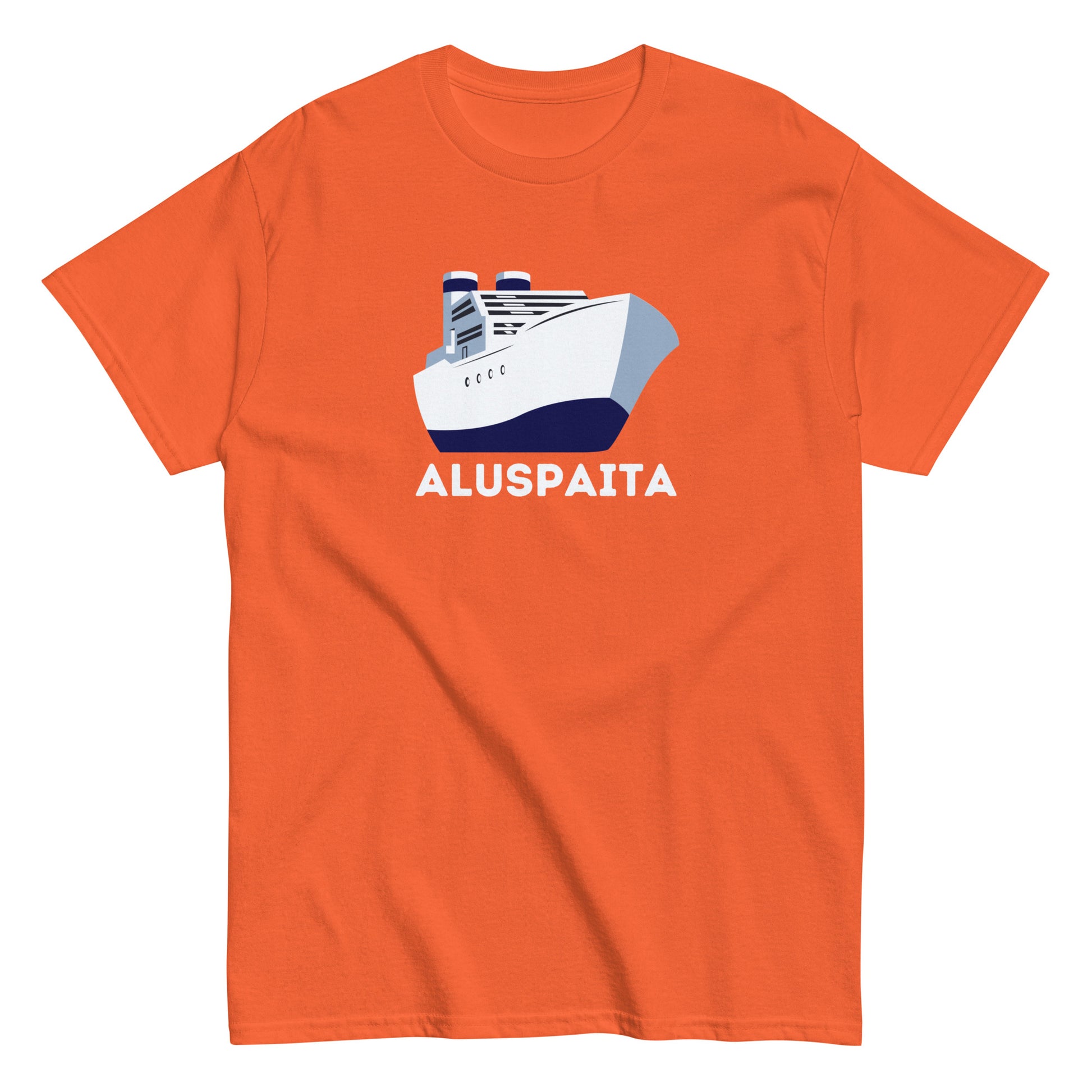 Oranssi Meemirotta aluspaita t-paita laiva-kuvalla ja mukavalla istuvuudella