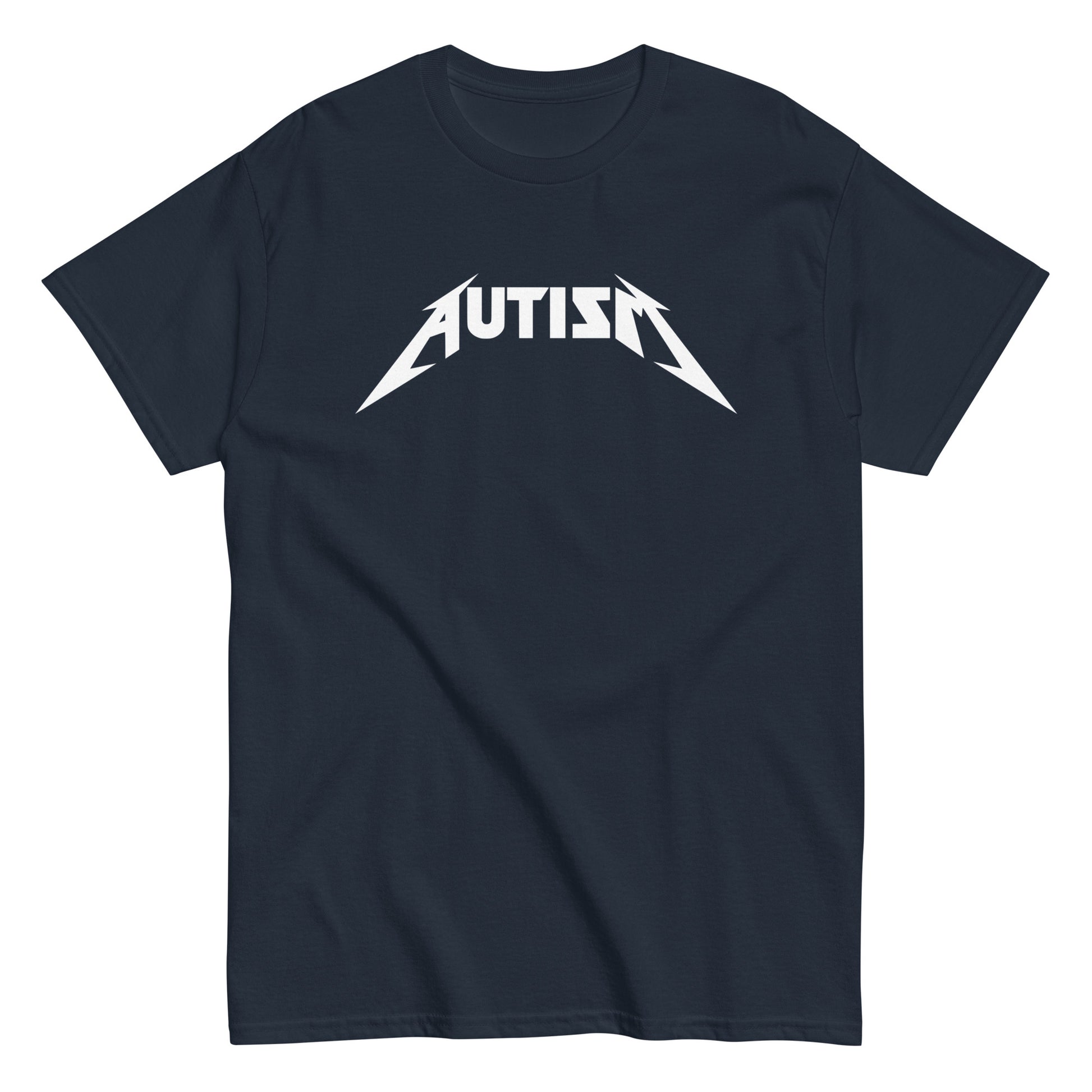 Meemirotta autism t-paita mustalla pohjalla ja valkoisella Painatuksella