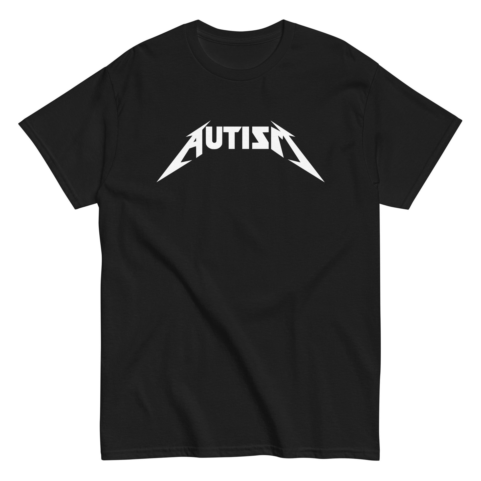 Meemirotta autism t-paita mustana suurella valkoisella tekstillä