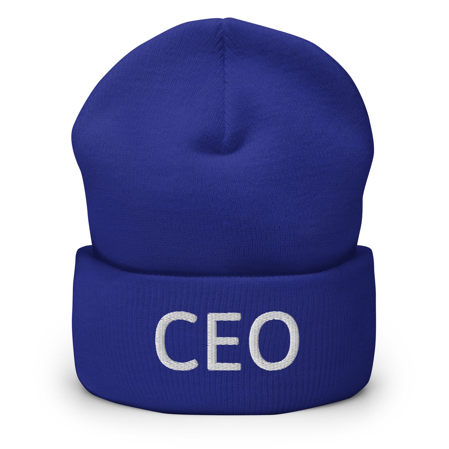 CEO Pipo by Meemirotta, musta pipo, jonka reunassa on valkoinen kirjailtu "CEO", on ihanteellinen lahjaidea hauskoja vaatteita arvostaville.