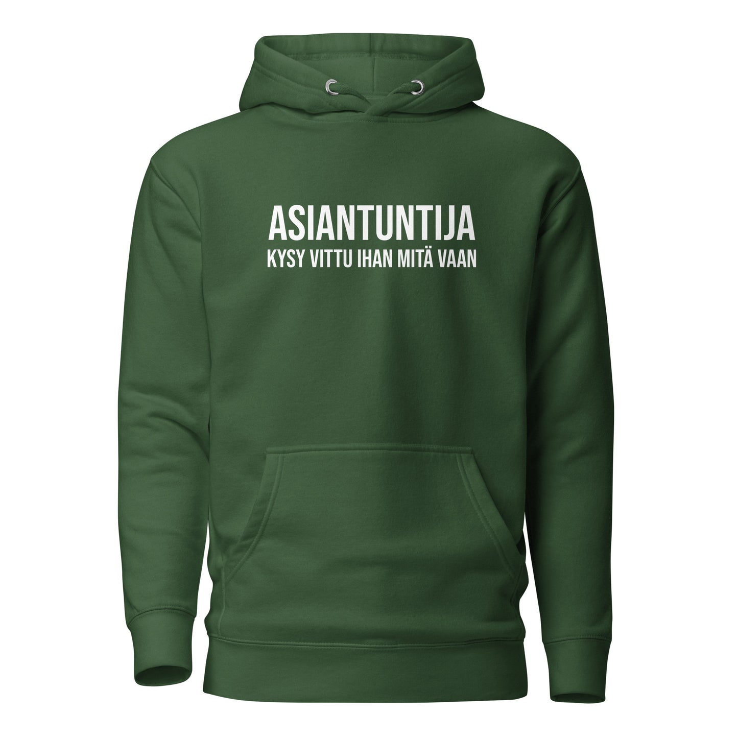 Meemirotta hauska huppari aikuisille vihreällä värillä ja tyylikkäällä painatuksella