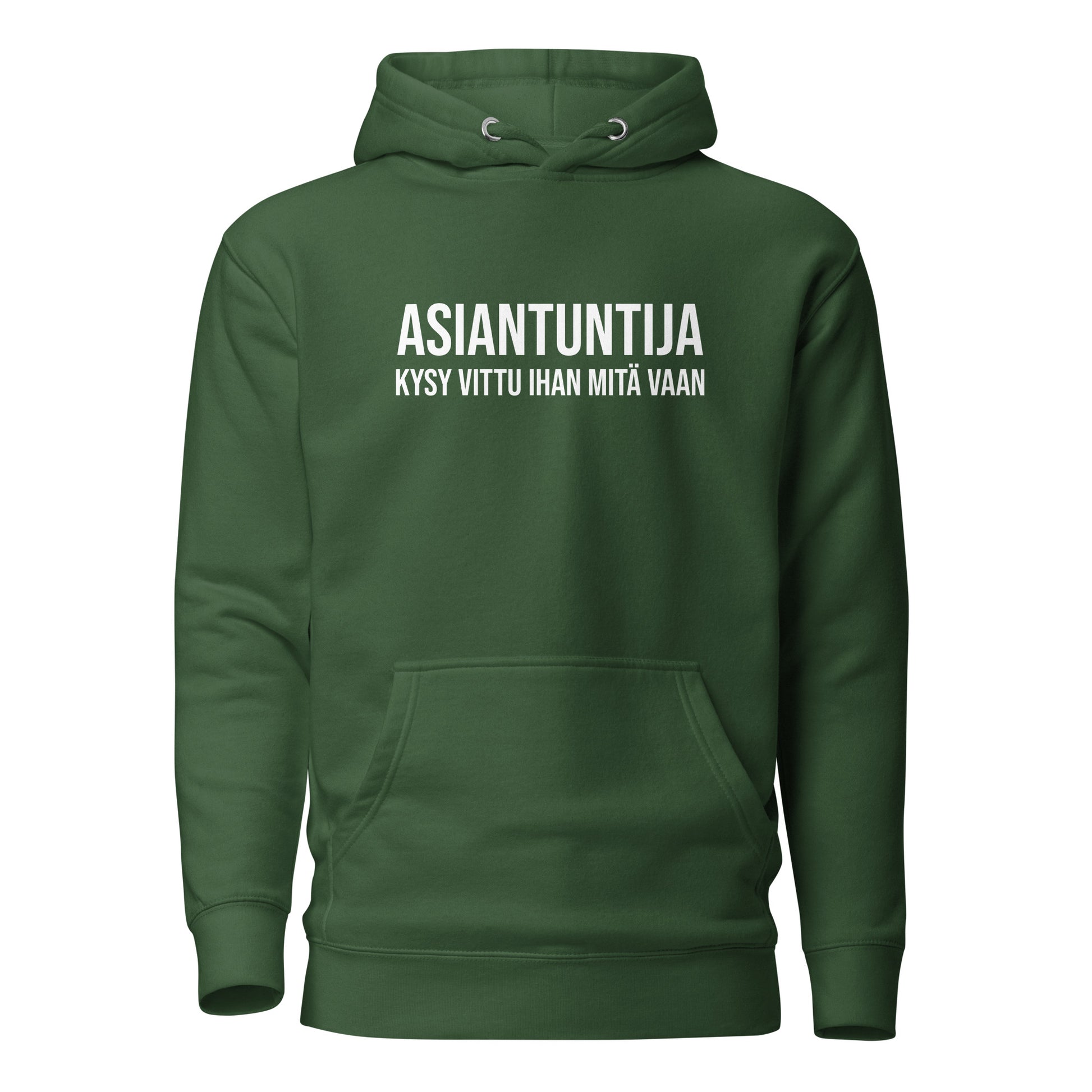 Meemirotta hauska huppari aikuisille vihreällä värillä ja tyylikkäällä painatuksella