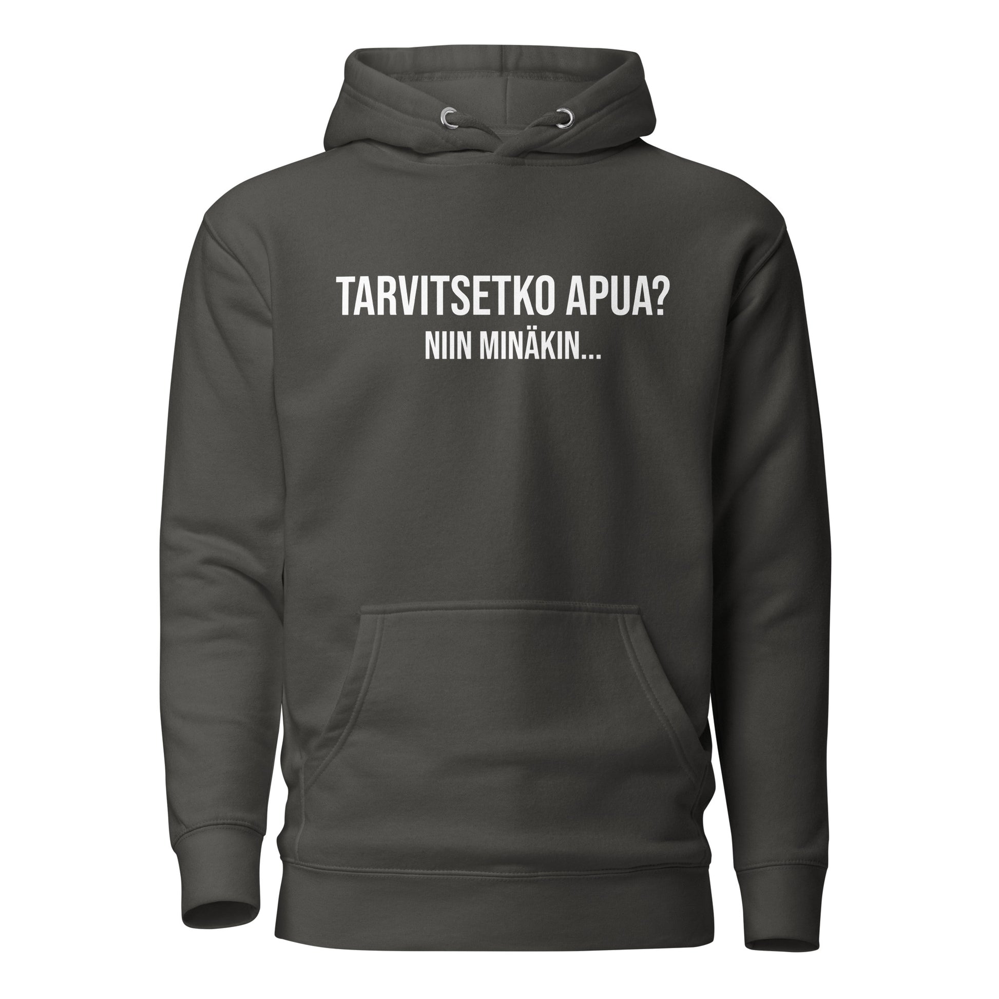 Meemirotta hauska huppari tekstillä Tarvitsetko apua? Niin minäkin... mukavaksi jokapäiväiseen käyttöön