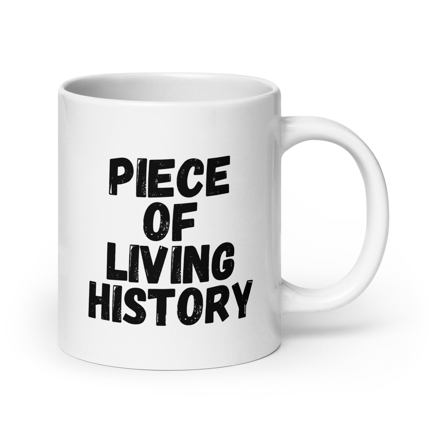 Hauska muki lahjaksi tekstillä Piece of Living History Meemirotta-brändiltä