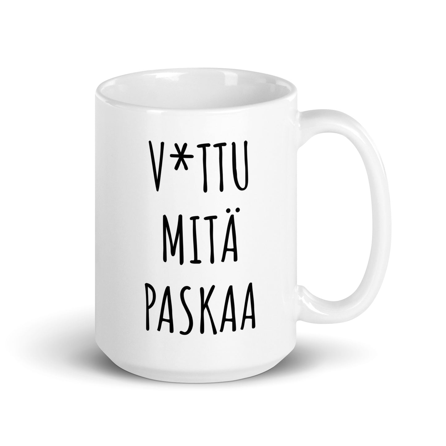 Hauska muki lahjaksi, valkoinen muki, jossa on sitä mieltä herättävä teksti