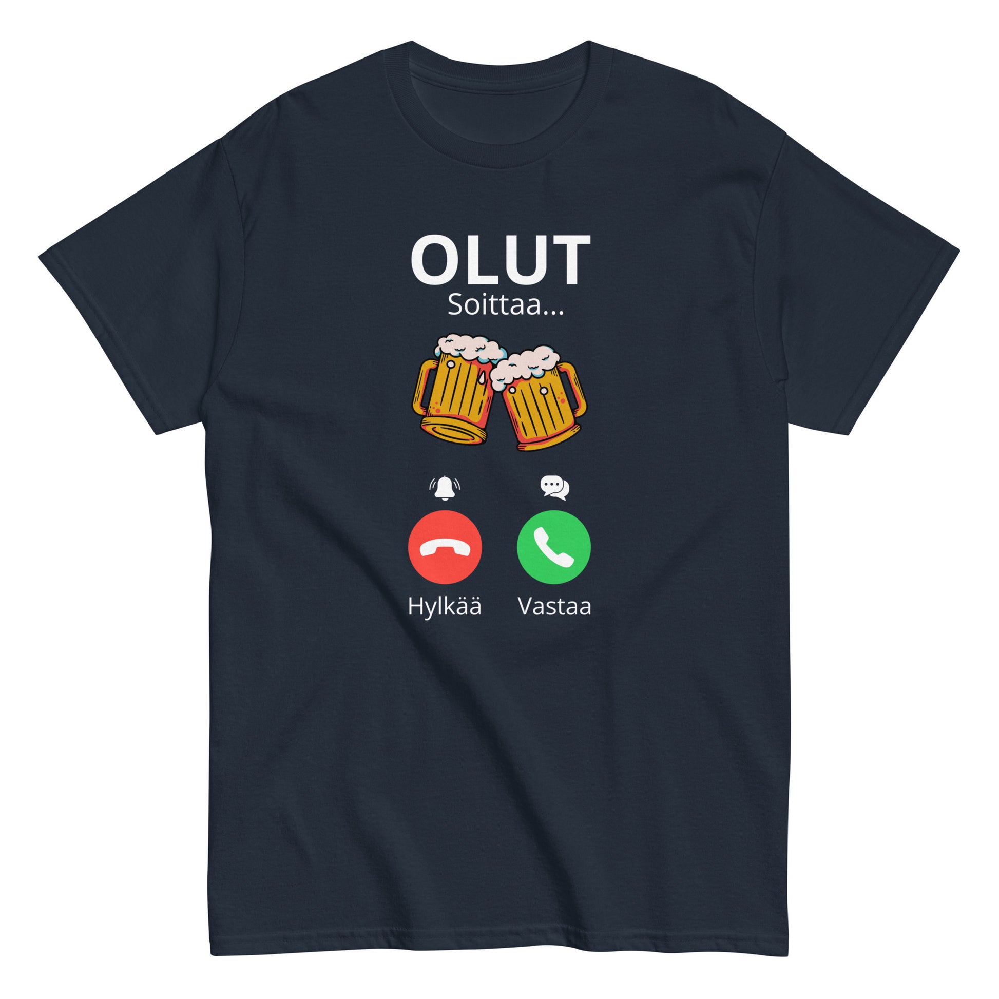 Hauska olut t-paita, jossa oluthanat ja puhelinsymbolit, täydellinen hauskoille hetkilöille