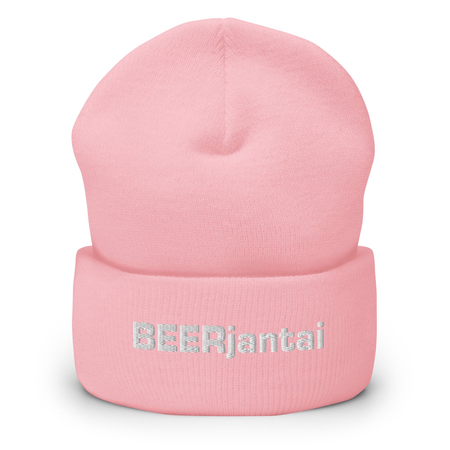 Vaaleanpunainen hauska pipo, jossa on BEERjantai-teksti etupuolella