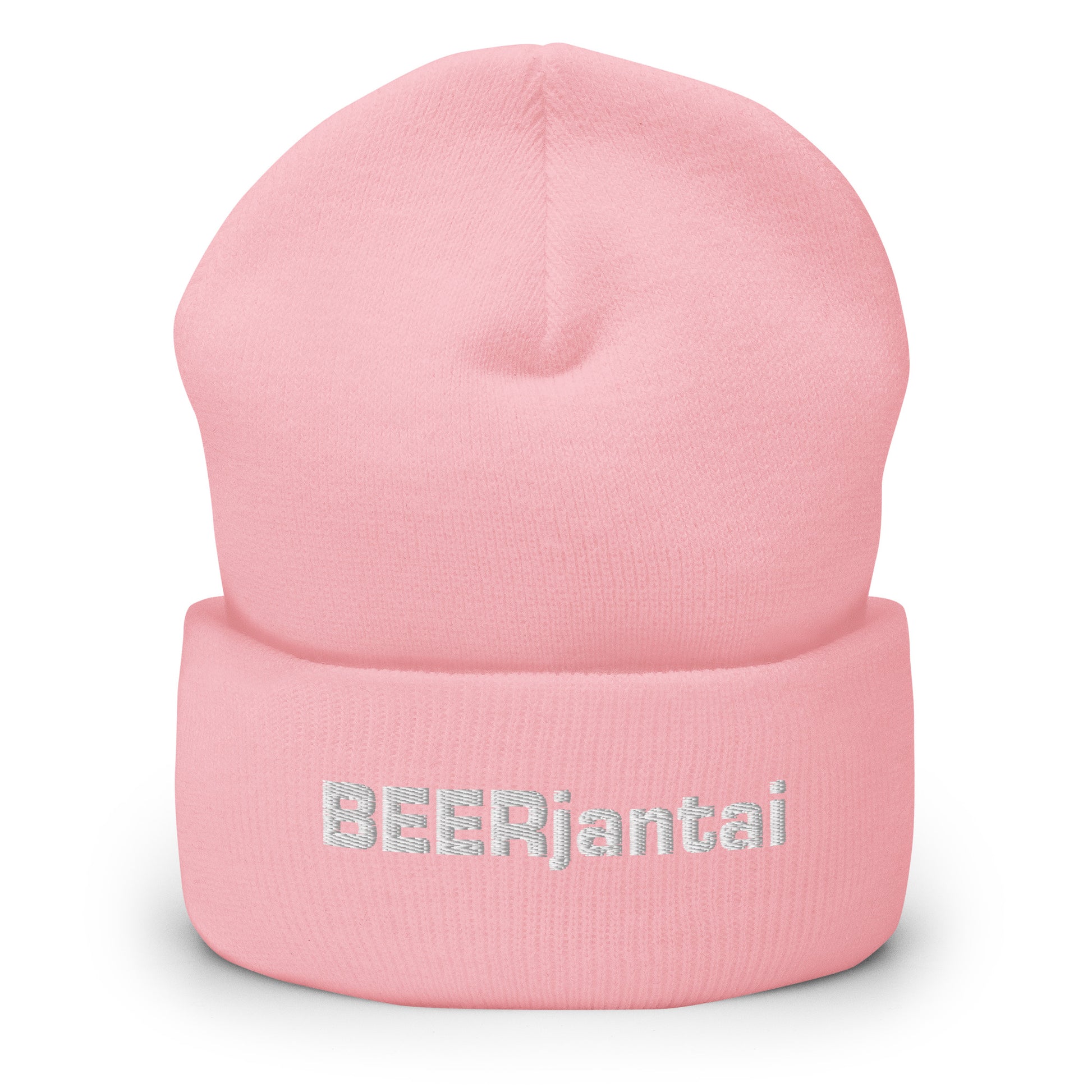 Vaaleanpunainen hauska pipo, jossa on BEERjantai-teksti etupuolella
