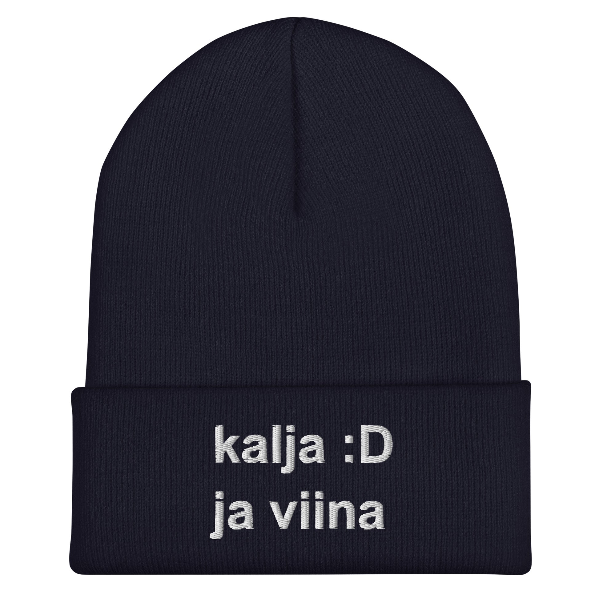 Tumma pipo, jossa teksti kalja :D ja viina, hauska pipo kalja ja viina -teemalla