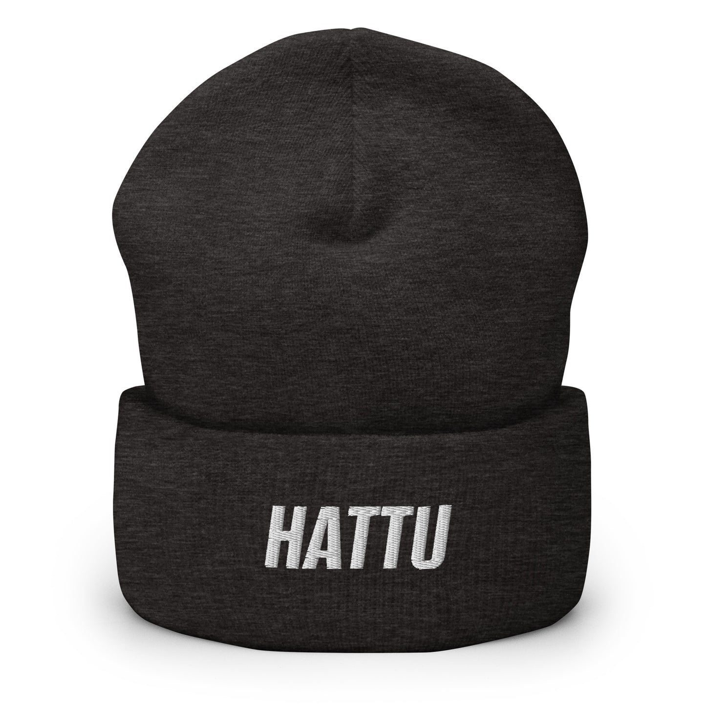 Meemirotta hauska pipo mustana, jossa on valkoinen HATTU-teksti edessä