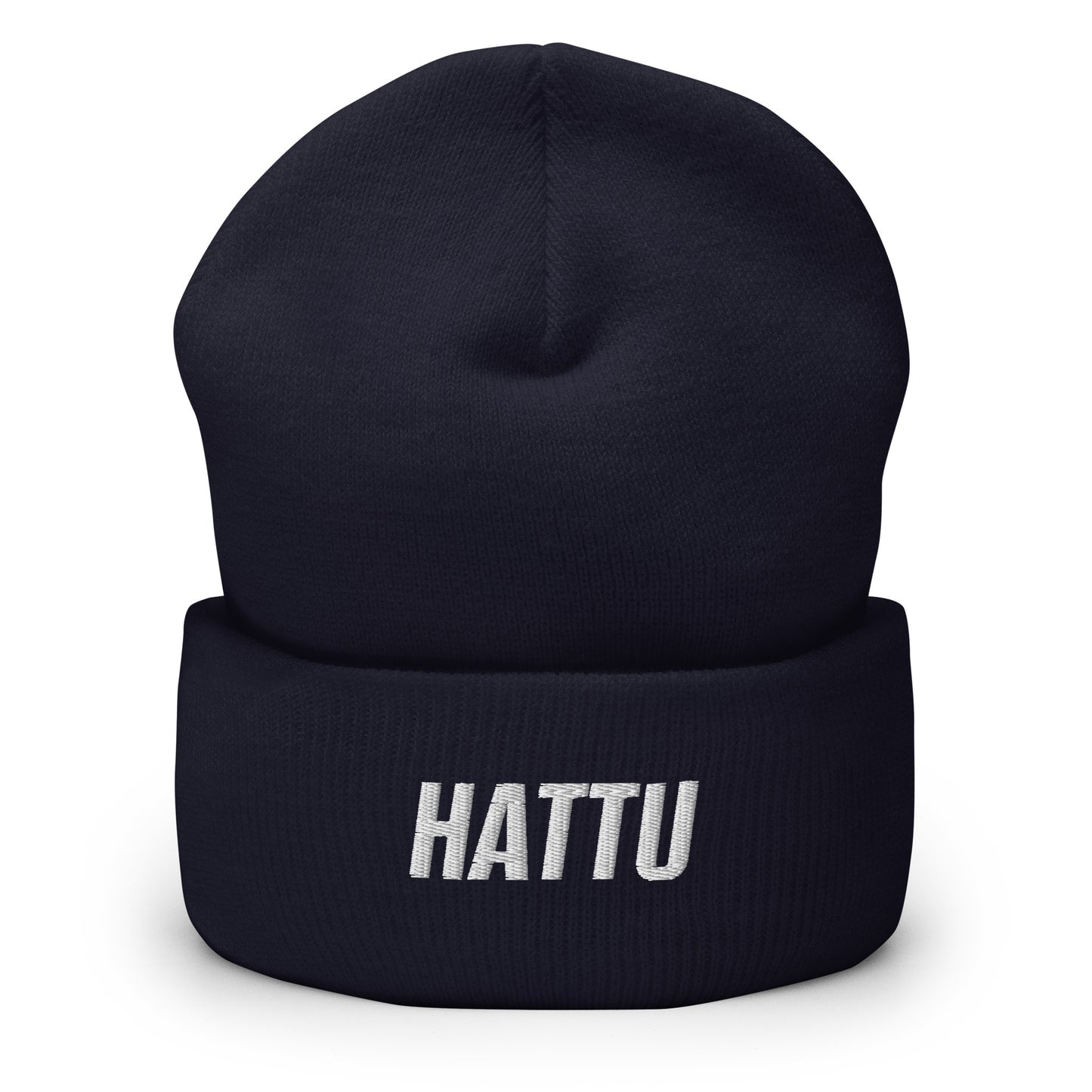 Tumma pipo Hattu-tekstillä, hauska pipo tyylikkääseen talvivaatteeseen