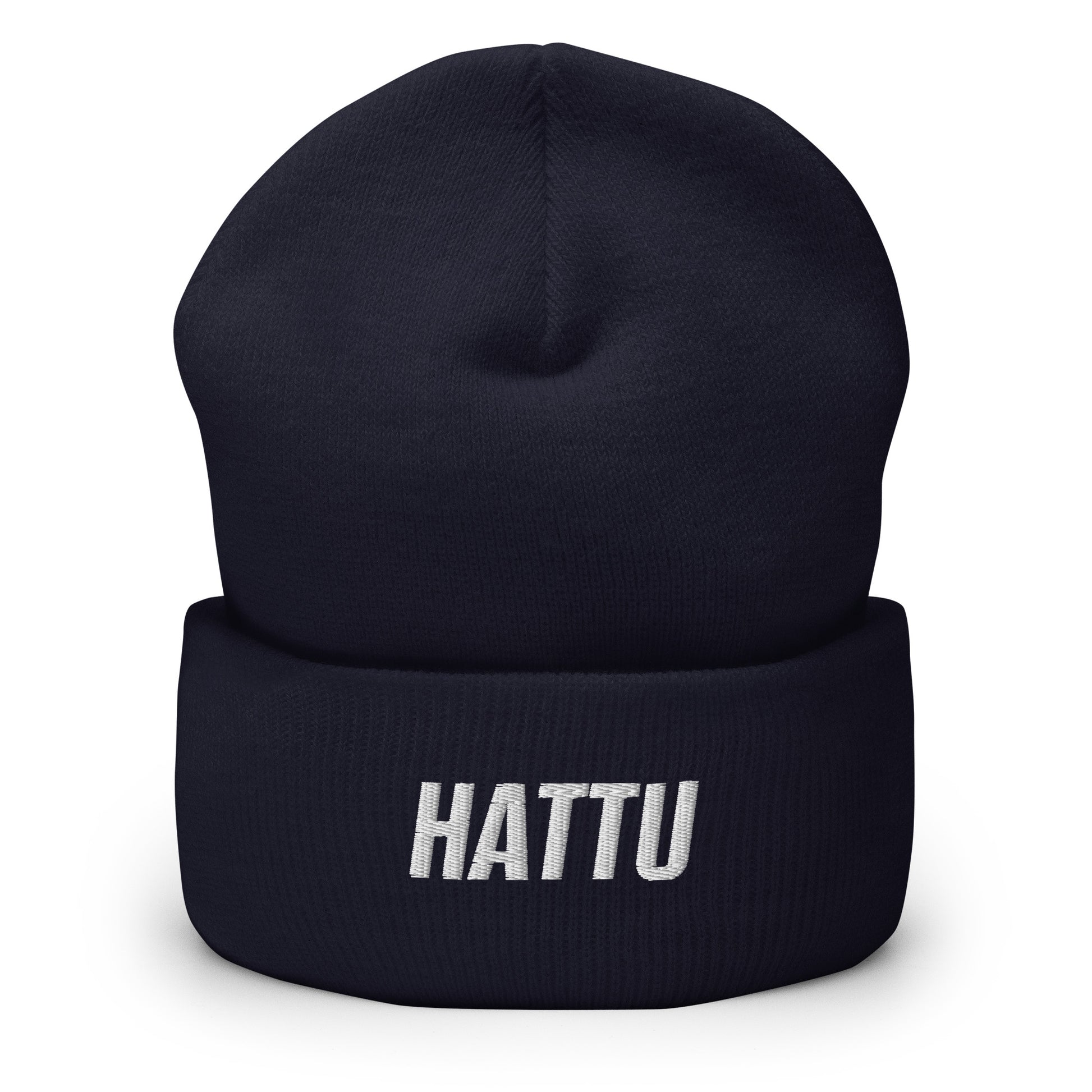 Tumma pipo Hattu-tekstillä, hauska pipo tyylikkääseen talvivaatteeseen