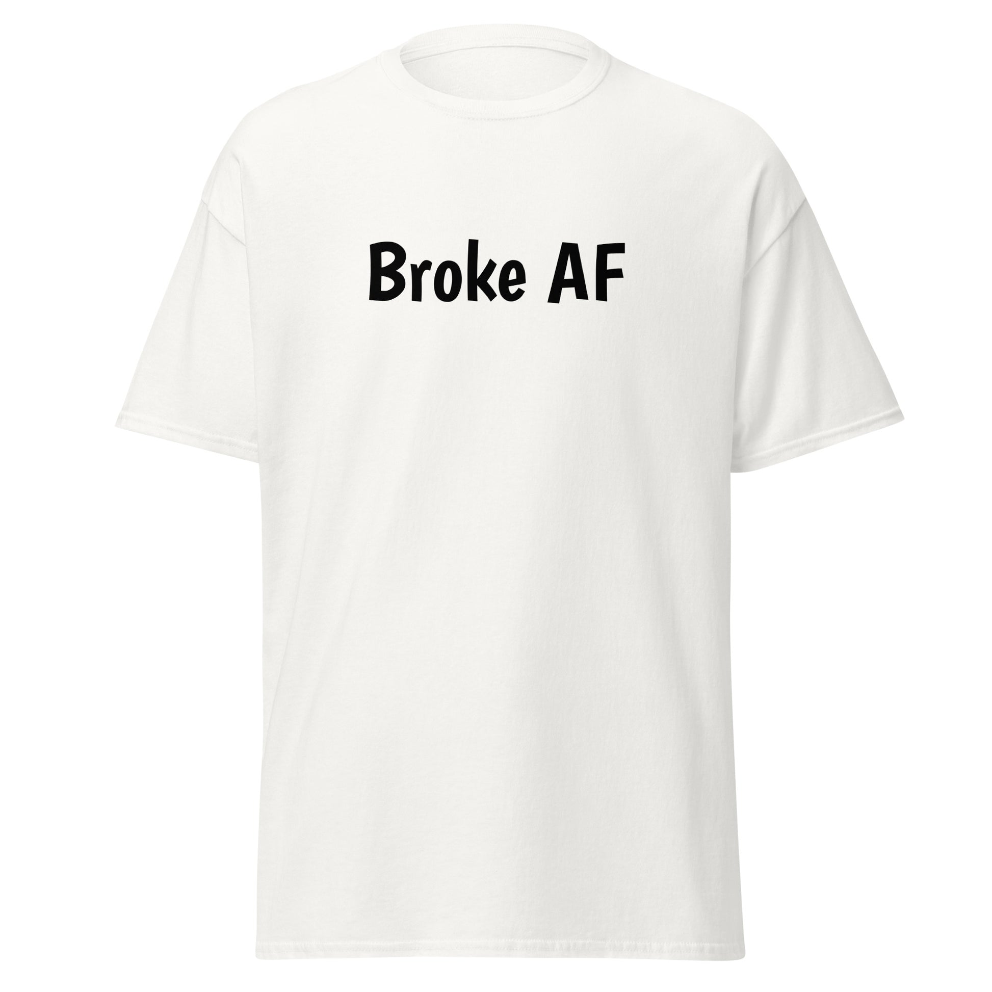 Hauska t-paita broke af valkoisena, yksinkertainen design ja mukava istuvuus