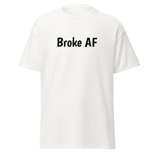 Hauska t-paita broke af valkoisena, yksinkertainen design ja mukava istuvuus