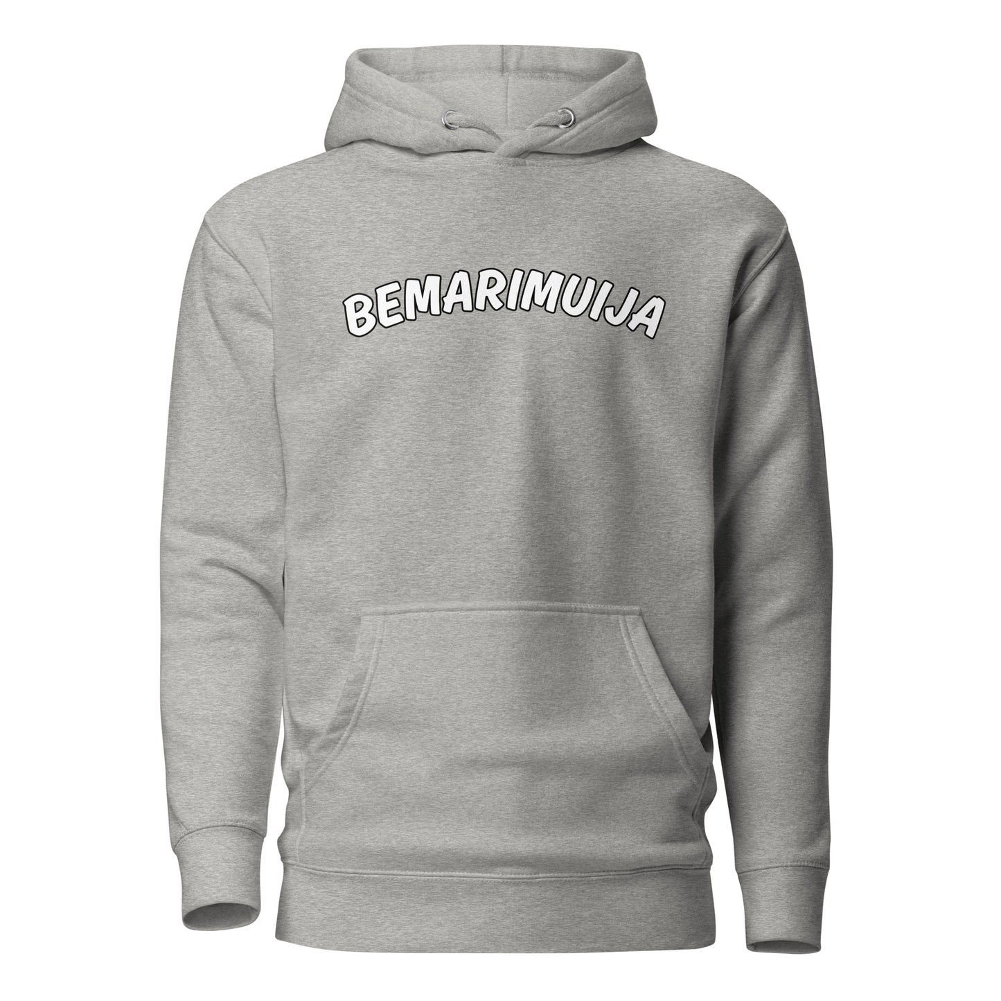 Harmaa Meemirotta bemarimuija huppari, känguru-tasku ja mukava kangas