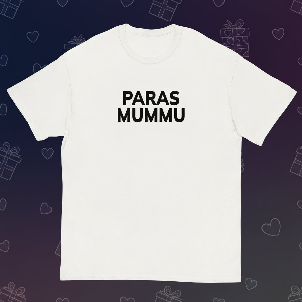 Valkoinen T-paita, jossa on teksti Paras Mummu, täydellinen mummulle lahjaksi