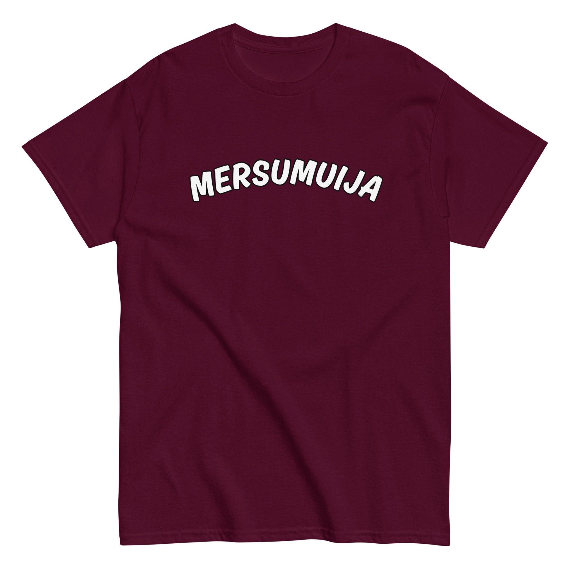Burgundin värinen mersumuija t-paita pehmeällä ja mukavalla kankaalla