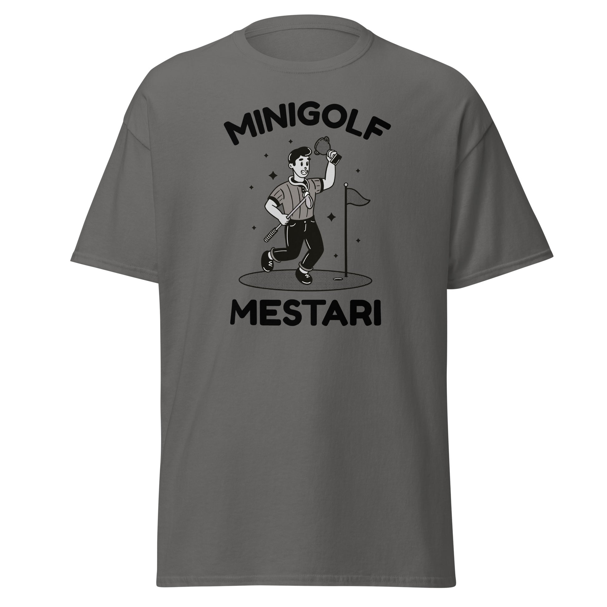 Harmaa Meemirotta T-Paita Minigolf Mestari - hyvä lahjaidea aktiivisille pelaajille