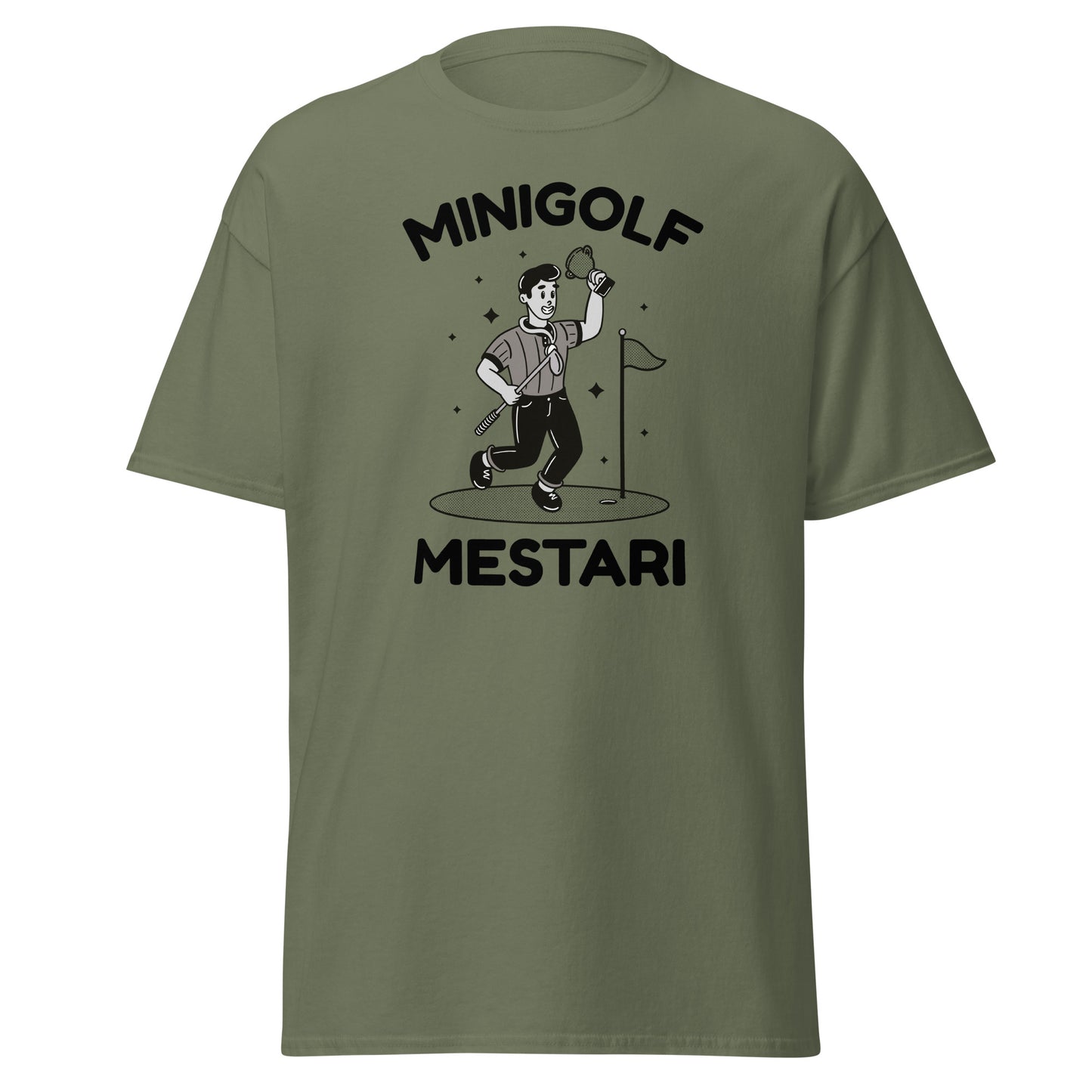 Meemirotta minigolf mestari T-paita, hauska lahjaidea minigolfin ystäville