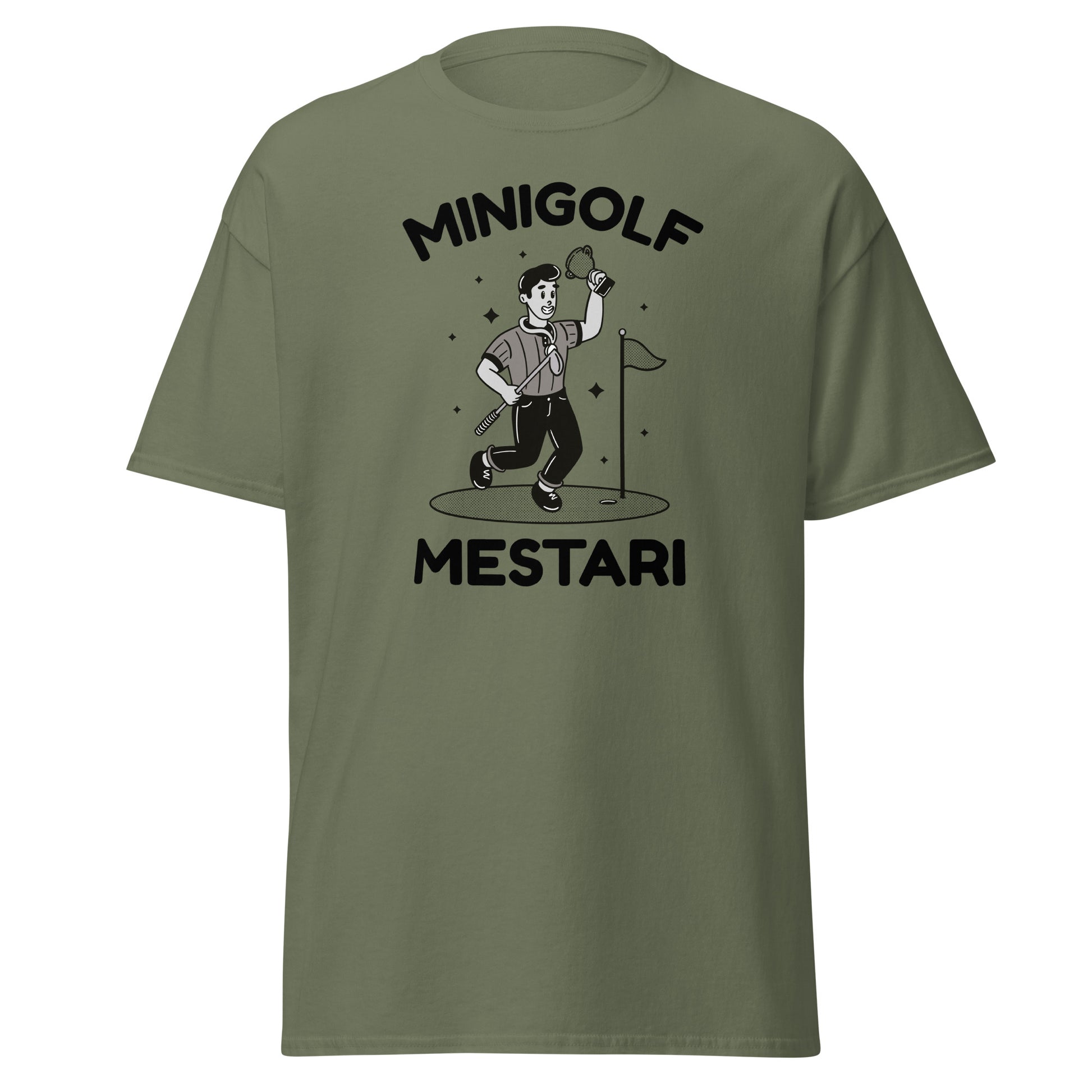 Meemirotta minigolf mestari T-paita, hauska lahjaidea minigolfin ystäville
