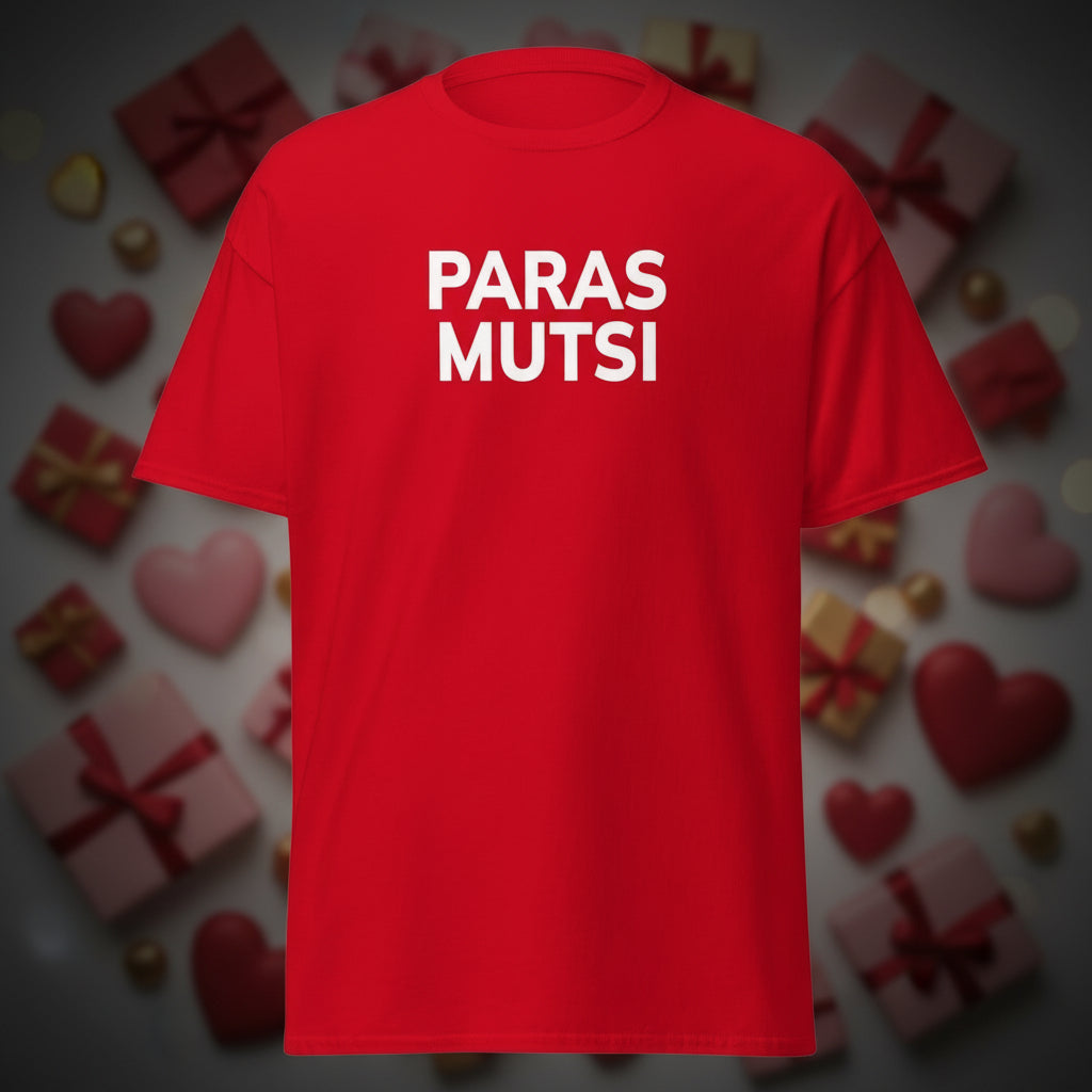 Meemirotta punainen paras mutsi t-paita yksinkertaisella valkoisella tekstillä