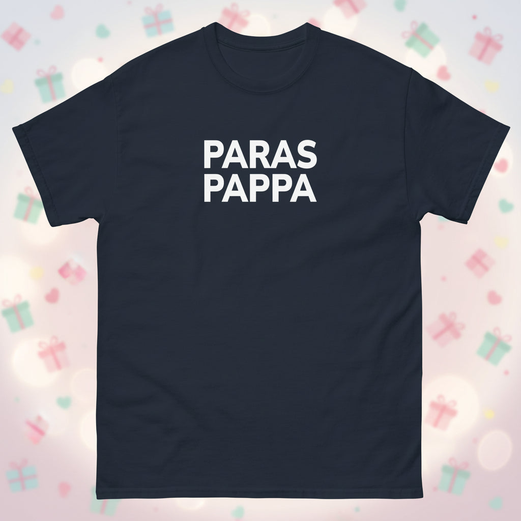 Meemirotta paras pappa t-paita tummansinisellä pohjalla valkoisella tekstillä