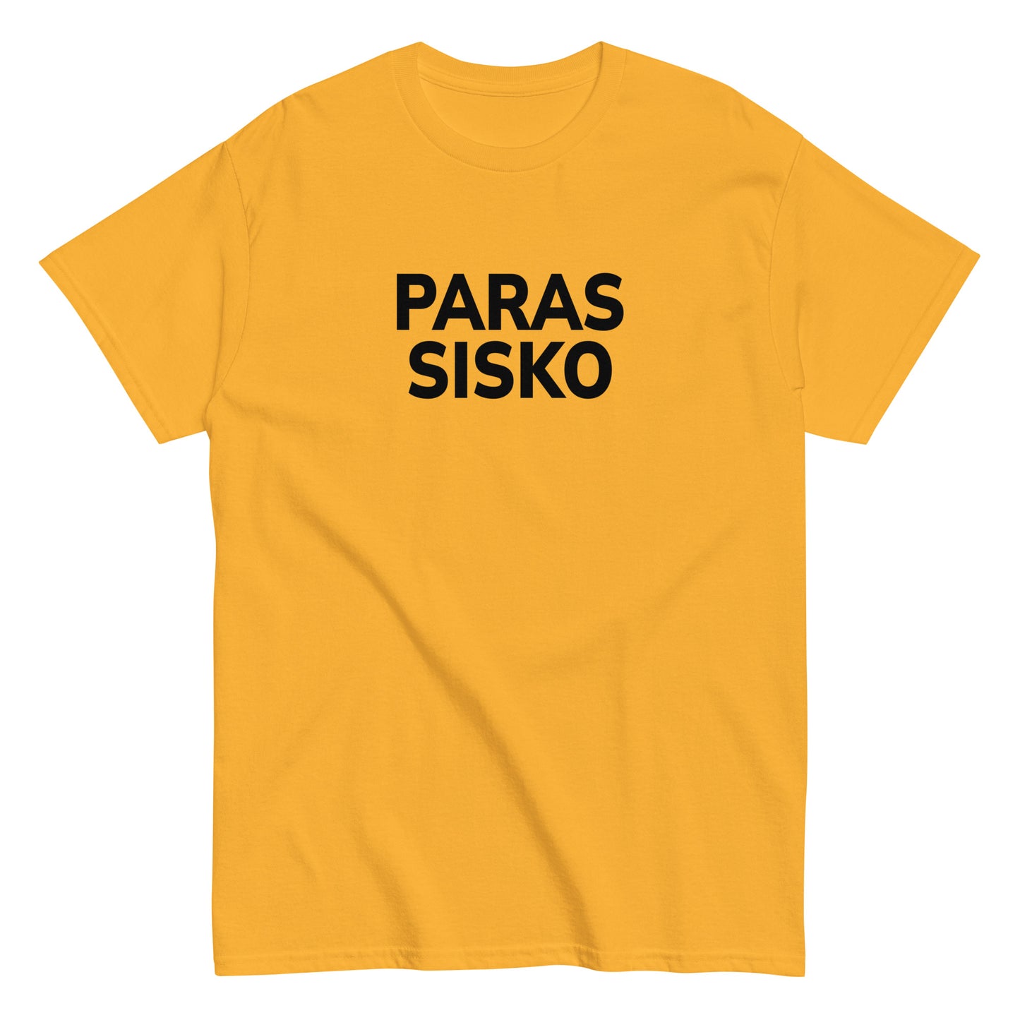 Keltainen paras sisko t-paita, jossa musta teksti edessä selkeällä fontilla