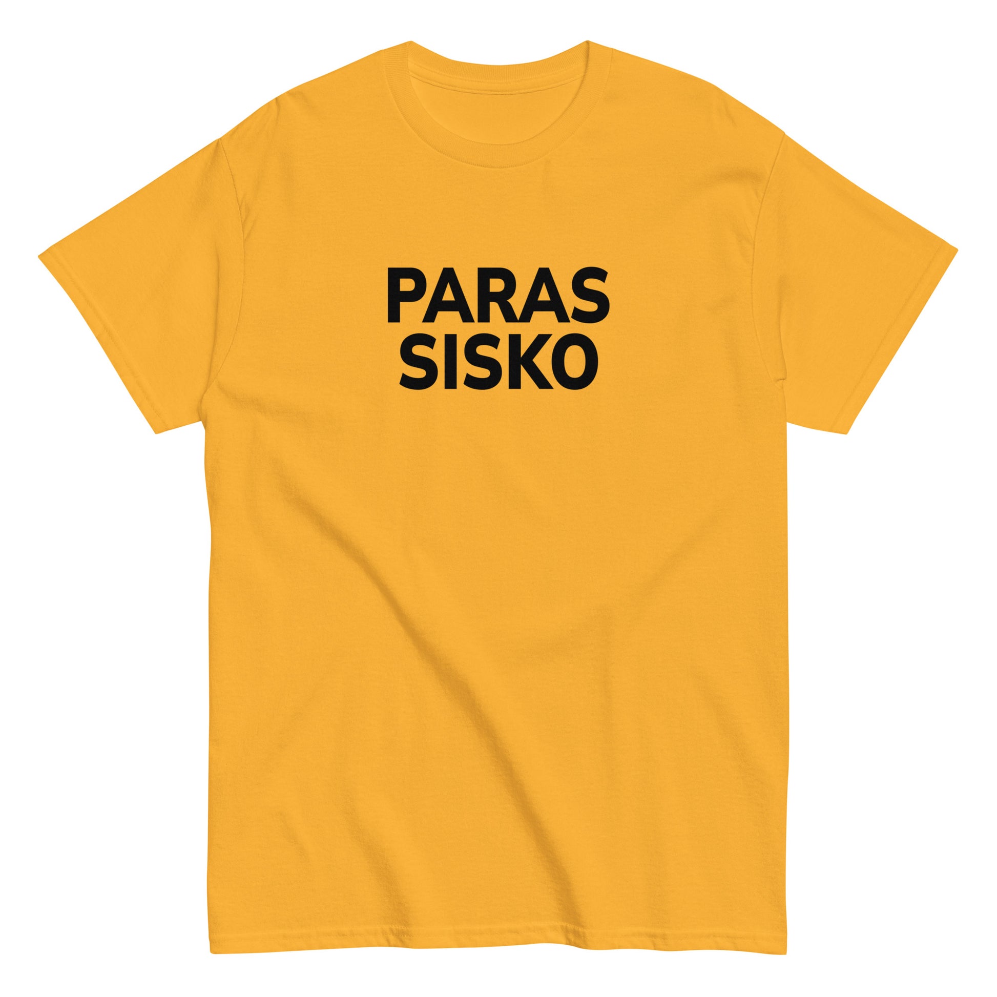 Keltainen paras sisko t-paita, jossa musta teksti edessä selkeällä fontilla