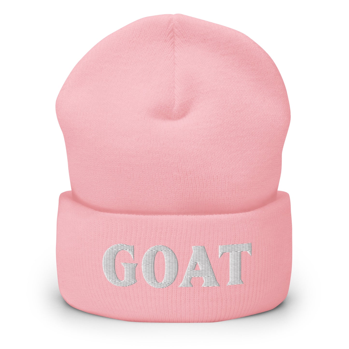 Vaaleanpunainen pipo lahjaksi GOAT-tekstillä, mukava ja tyylikäs lisävaate.