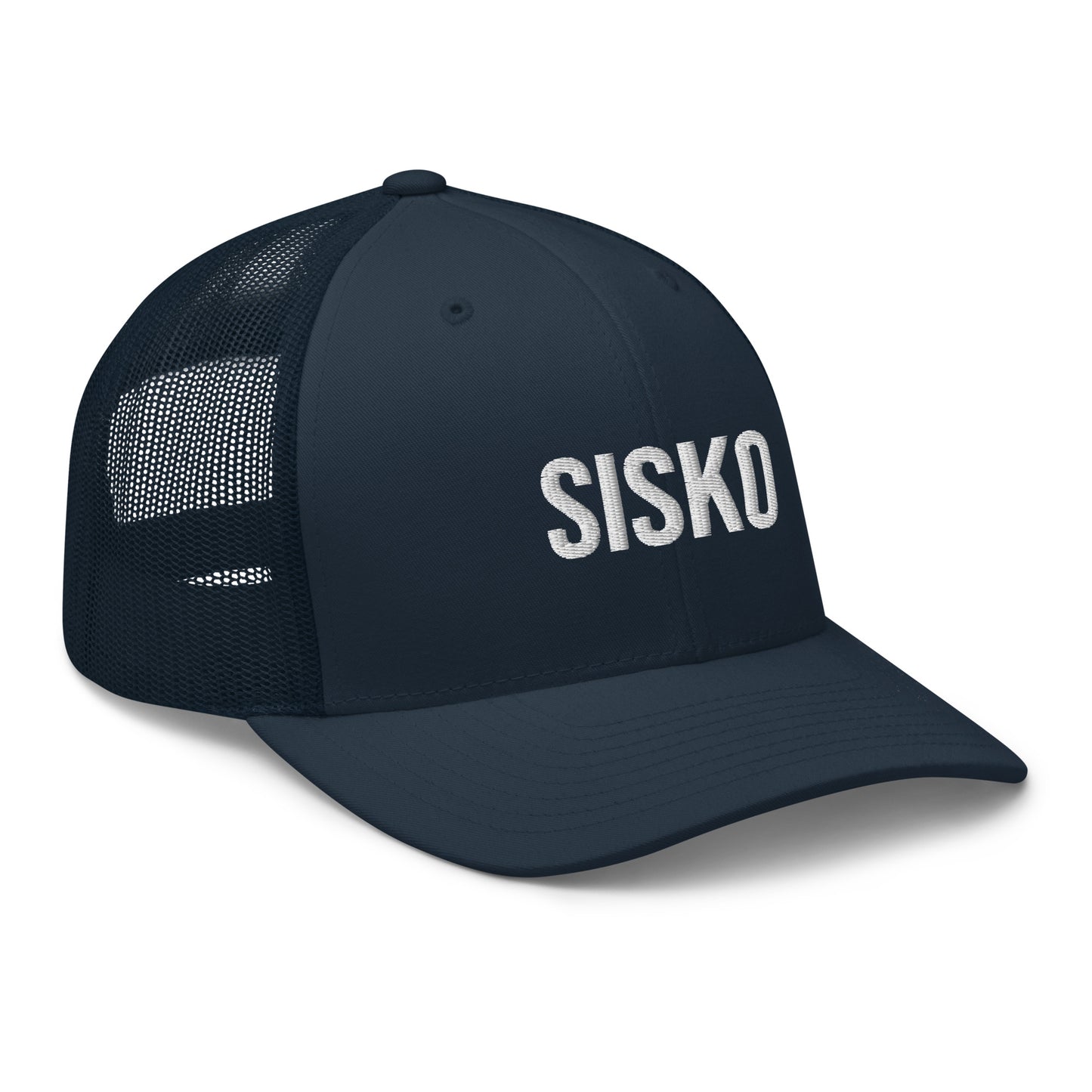 Meemirotta sisko lippis tummansinisellä värillä ja verkkokankaalla ajankohtaisille muotitietoille