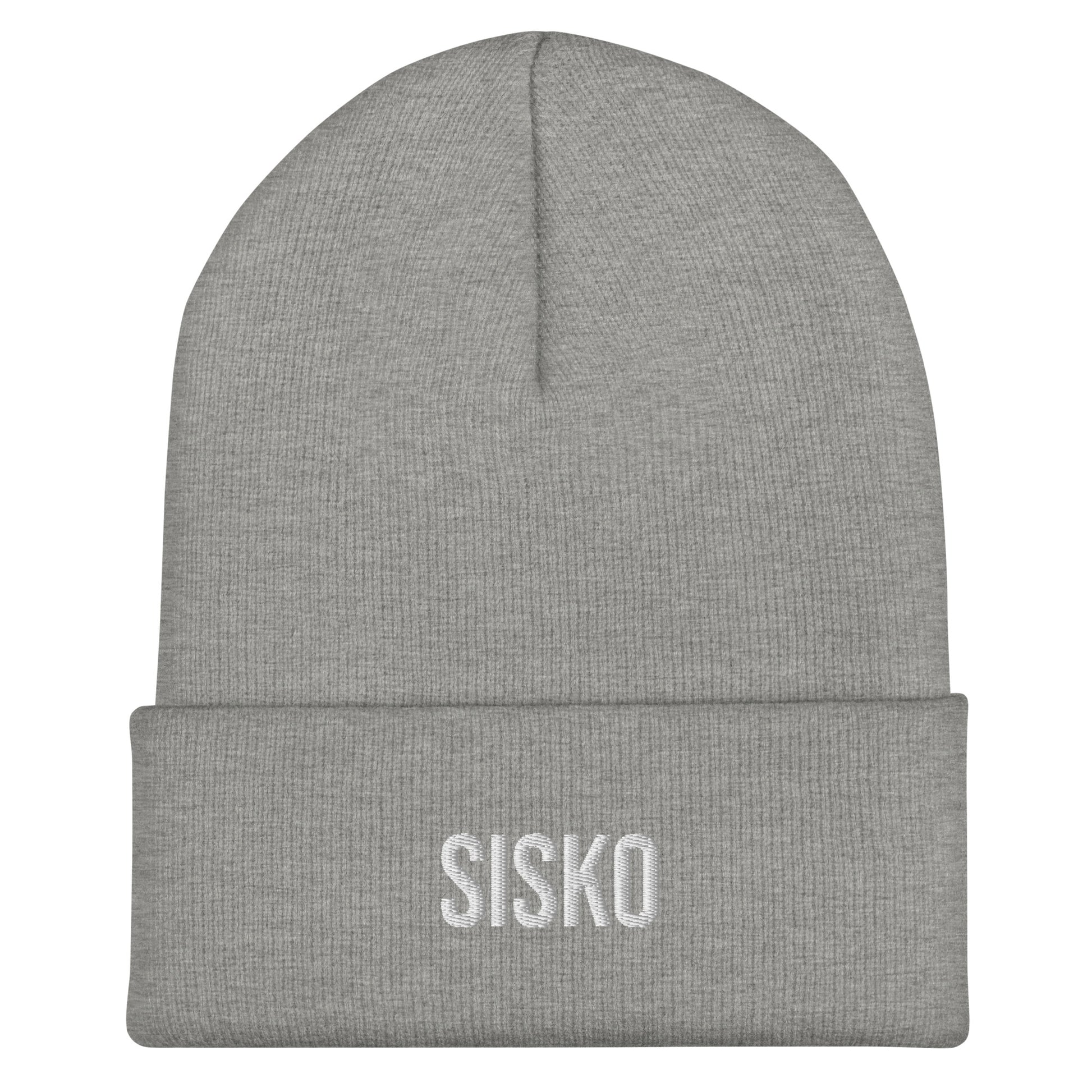 Harmaa sisko pipo lahjaksi, brodeerattu Sisko-teksti, mukava ja tyylikäs päällinen