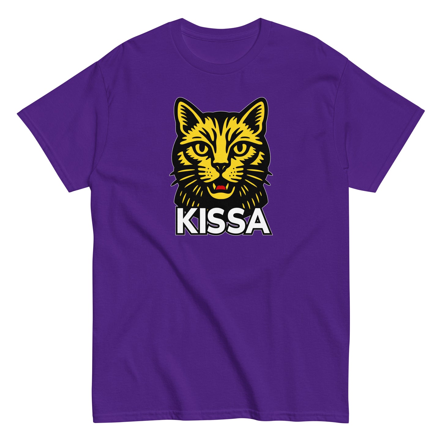 Meemirotta T-Paita violettina kissakuviolla ja KISSA-tekstillä