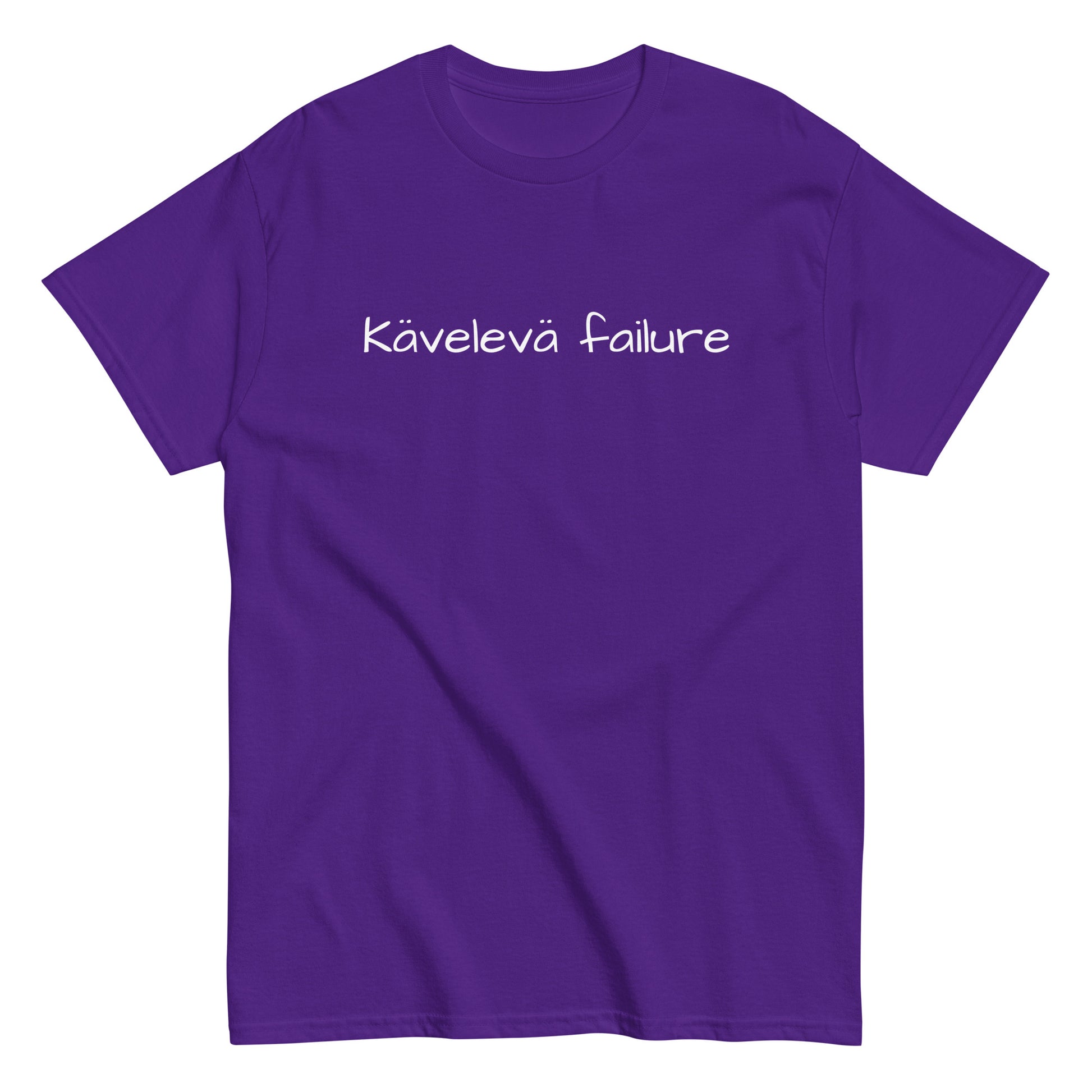Meemirotta violetti tekstipaita, jossa on Kävelevä failure -teksti edessä