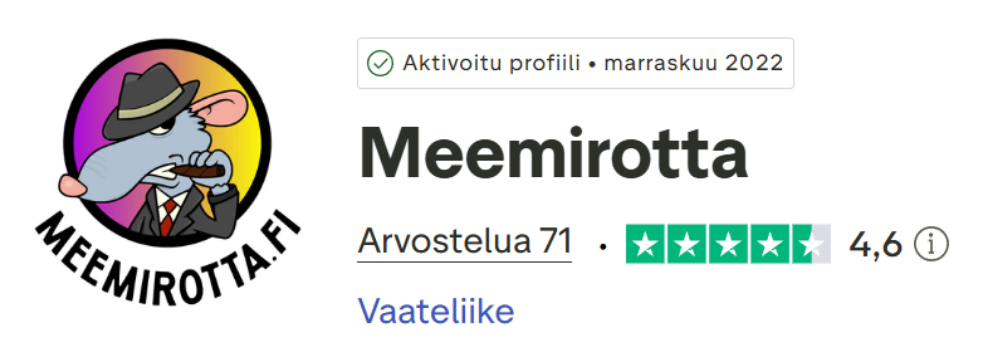 meemirotta loistavat arvostelut vaatteissa