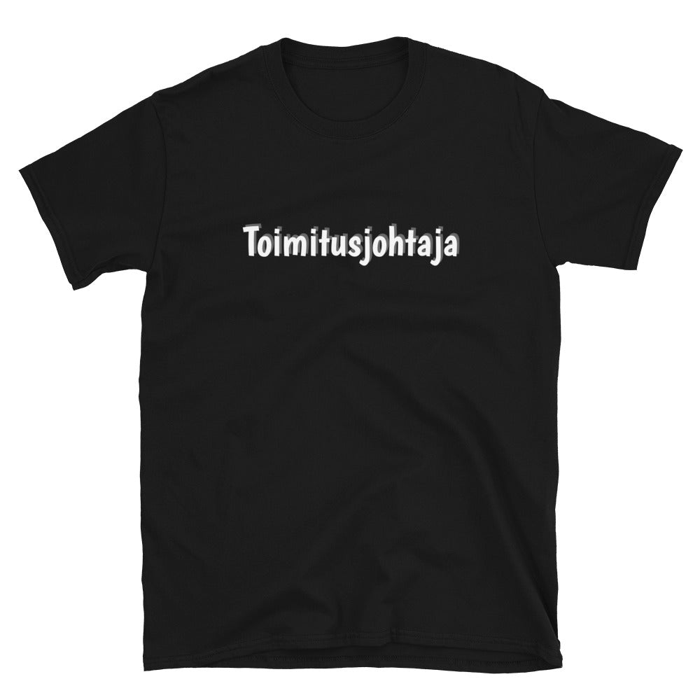 Meemirottan "Toimitusjohtaja T-paita", laivastonsininen, jonka etupuolelle on painettu sana valkoisella tekstillä, on ihanteellinen lahjaidea meemivaatteiden harrastajille.