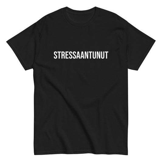 Tässä hauskat payattien joukossa erottuvan Meemirottan "Stressantunut T-Paita" rinnassa on sana "STRESSAANTUNUT" silmiinpistävän valkoisin kirjaimin. Se on ihanteellinen niille, jotka arvostavat meemivaatteita, joissa huumori ja tyyli yhdistyvät saumattomasti.